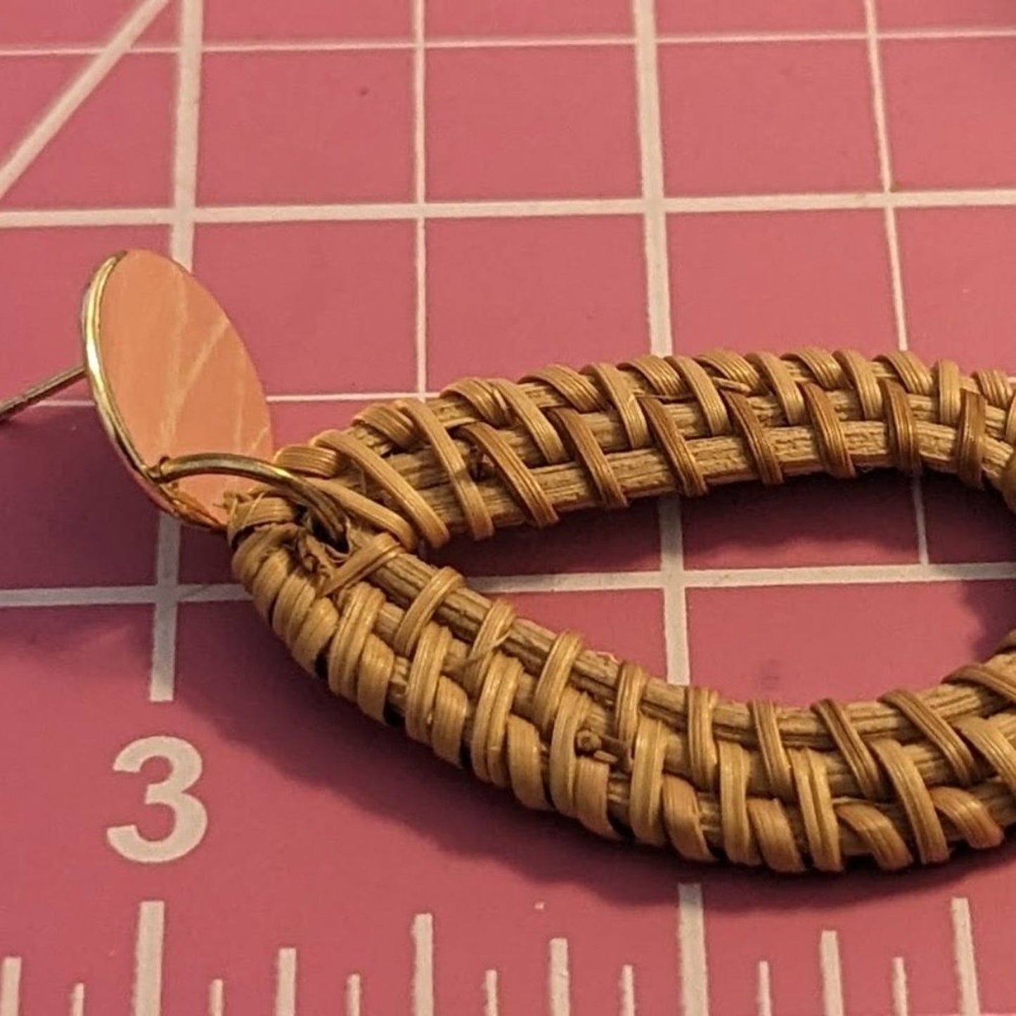 Rattan Woven Teardrop Dangle Earrings