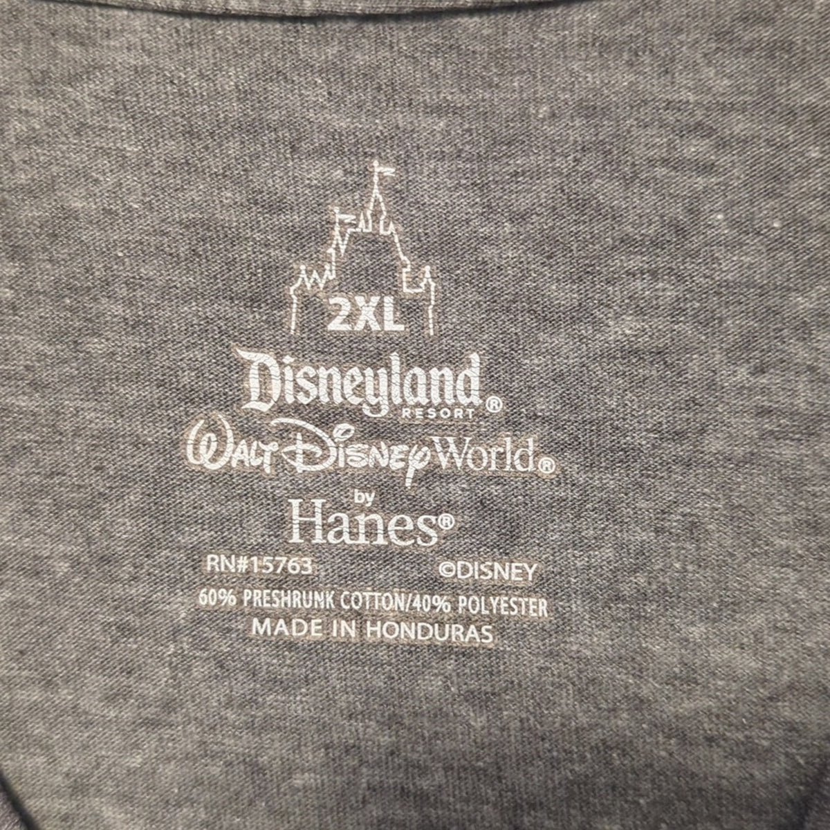 Disneyland Resort Walt Disney World Gray Mickey Mouse Graphic T-Shirt Size 2XL