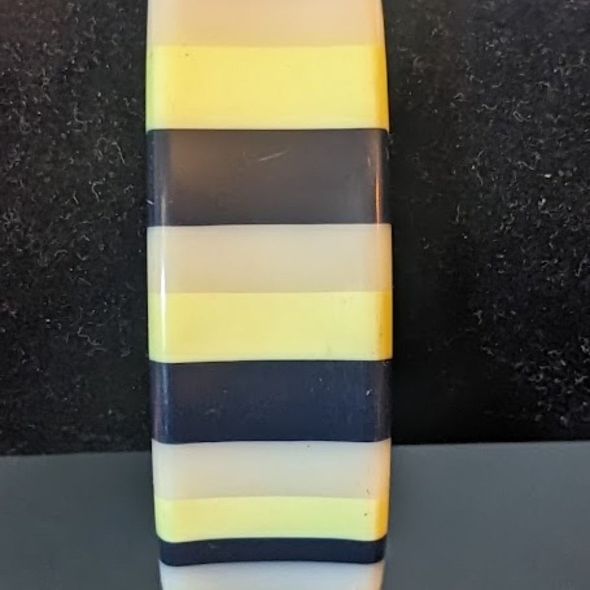 Vintage Laminated Lucite Retro Striped Bangle Bracelet