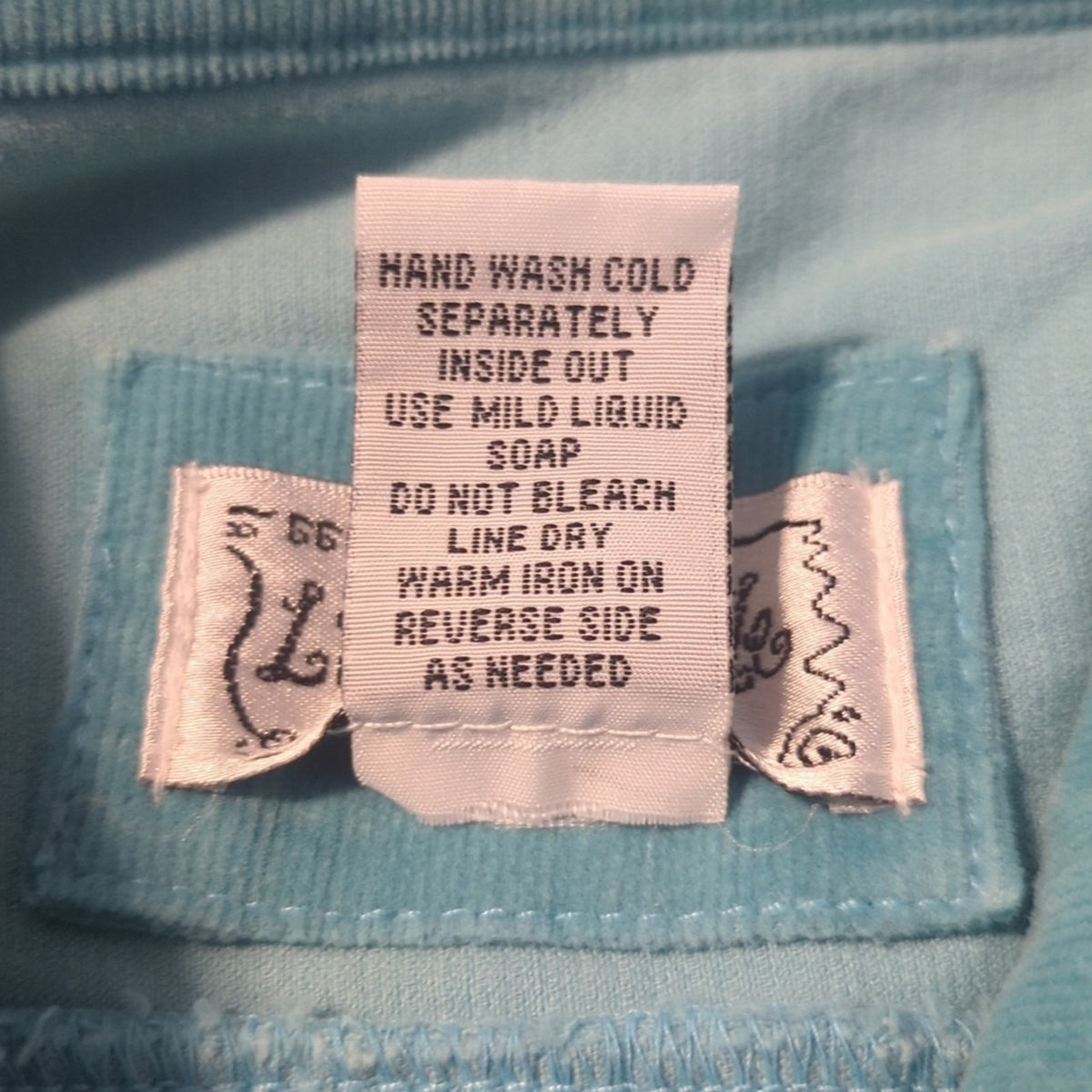 Live a Little Vtg Cotton Stretch Turquoise Corduroy Embellished Jacket Sz XL