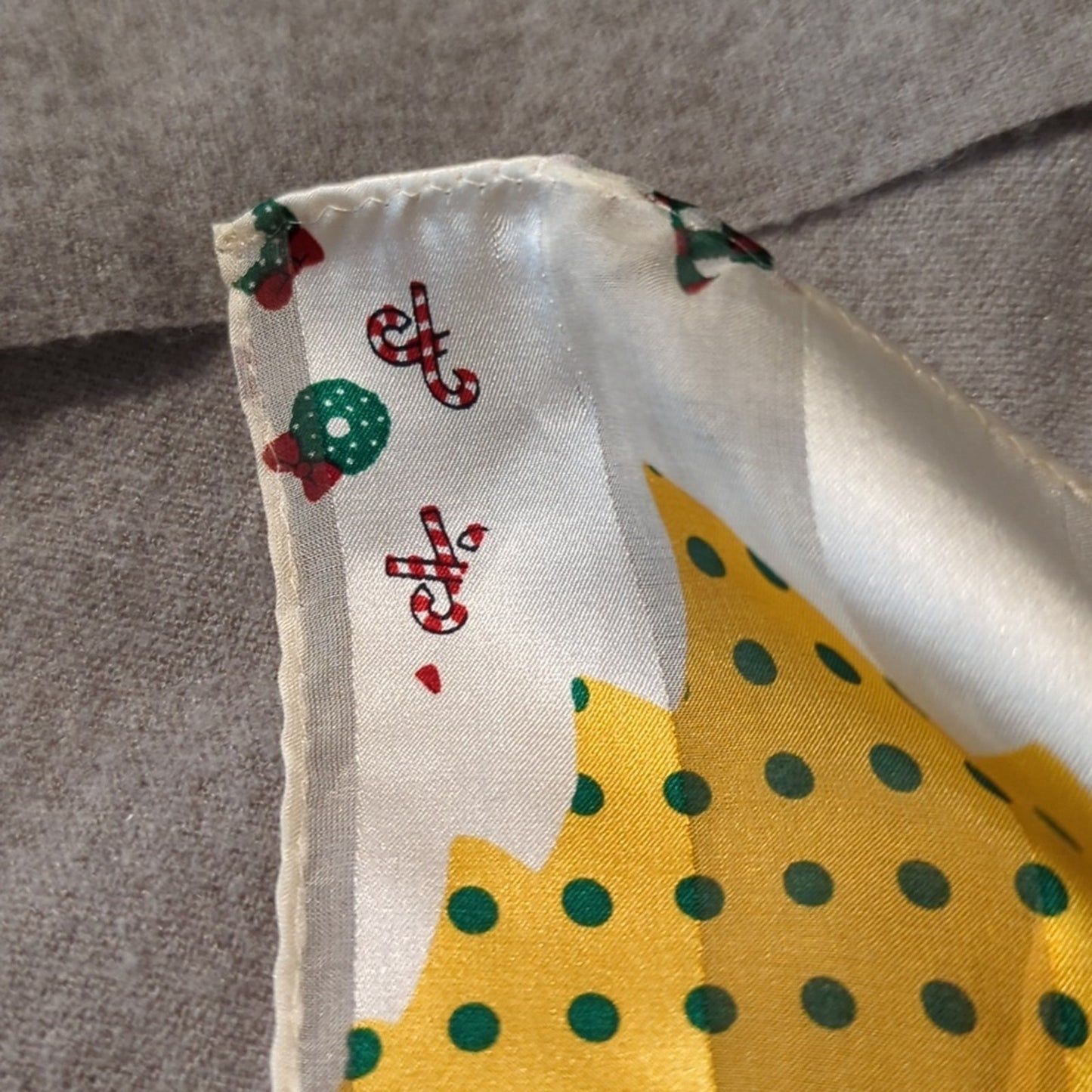 Christmas Holiday Patchwork Tree Design White 52" Long 10" Wide Rectangle Scarf
