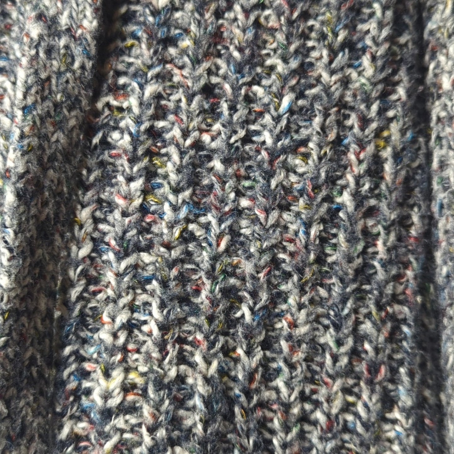 aerie Variegated Gray Woven Sweater with Criss Cross Tie Placket Women's Size SP