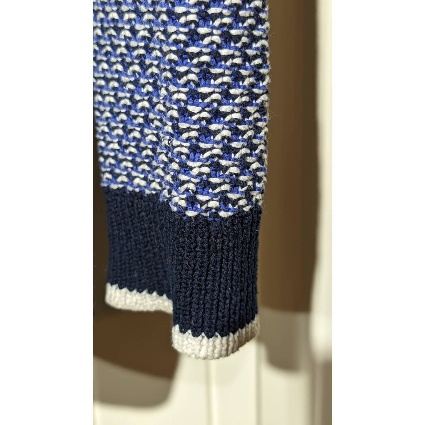 Talbots Navy Cotton Knit Crew Neck Long Sleeve Sweater Womens Petite Sz M