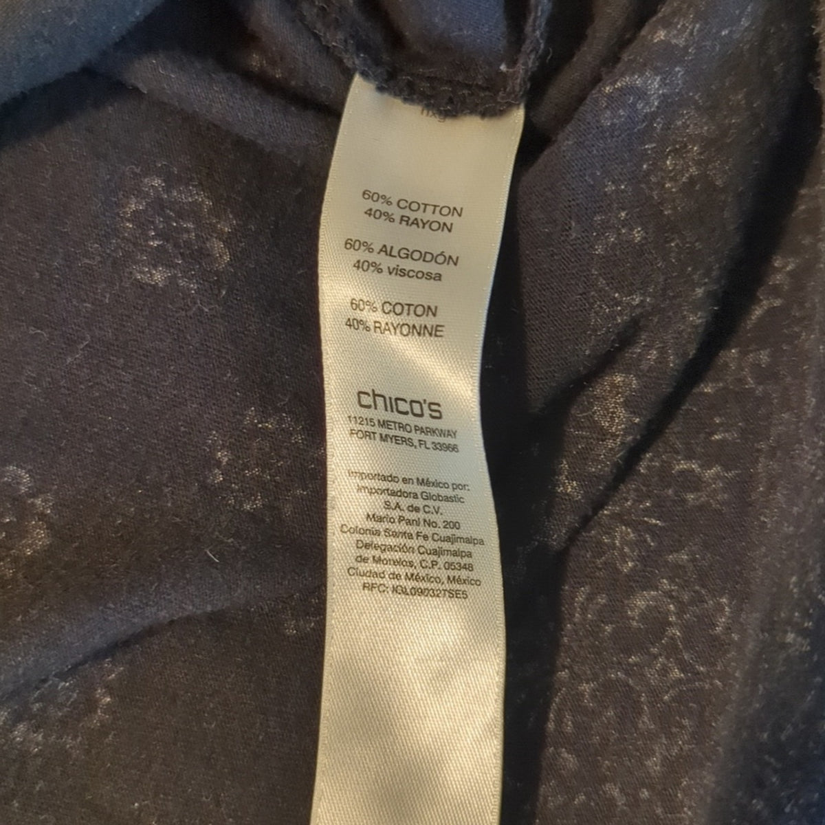 Chico's Sequin Beaded Front Placket Black/ White Peasant Elastic Sleeve Blouse 2