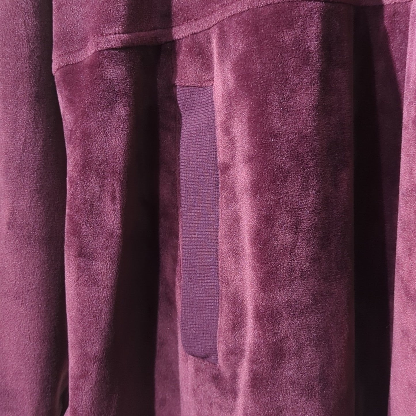 DKNY 90s Burgundy Velour Oversized Hoodie w/ Kangaroo Pocket Women's Sz S