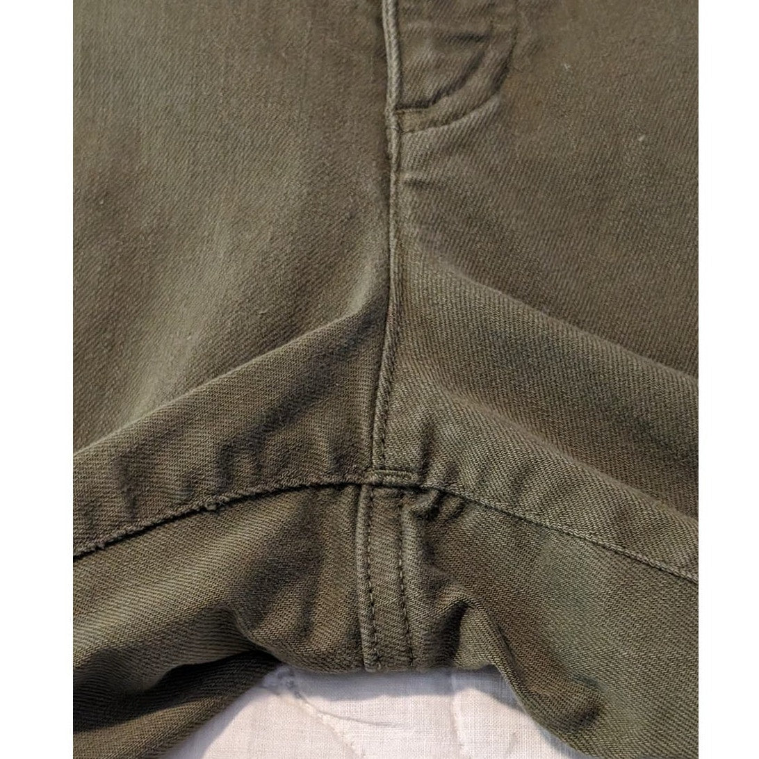 Eileen Fisher Organic Cotton Stretch Khaki Green Jean Womens Sz 12