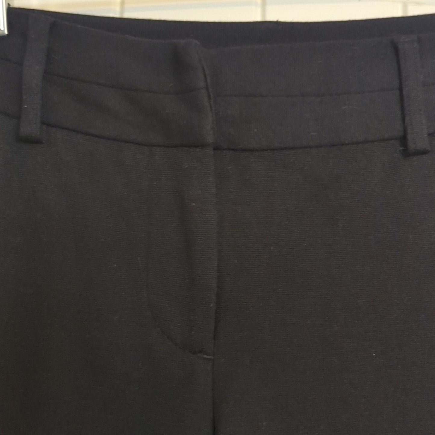 Chico's Black Zip Stretch Straight Leg Slash Pocket Dress Pant Women Sz 0 Short