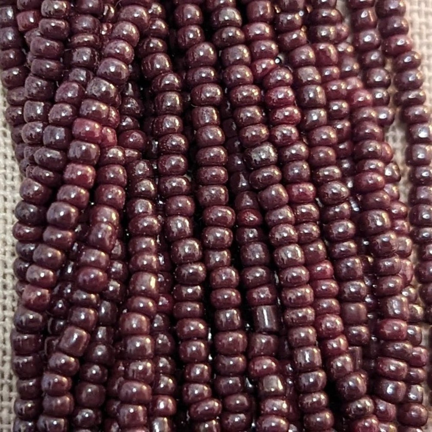 Vintage Long Multi-Strand Purple Bead Bronze Hook Clasp 32.5" Necklace