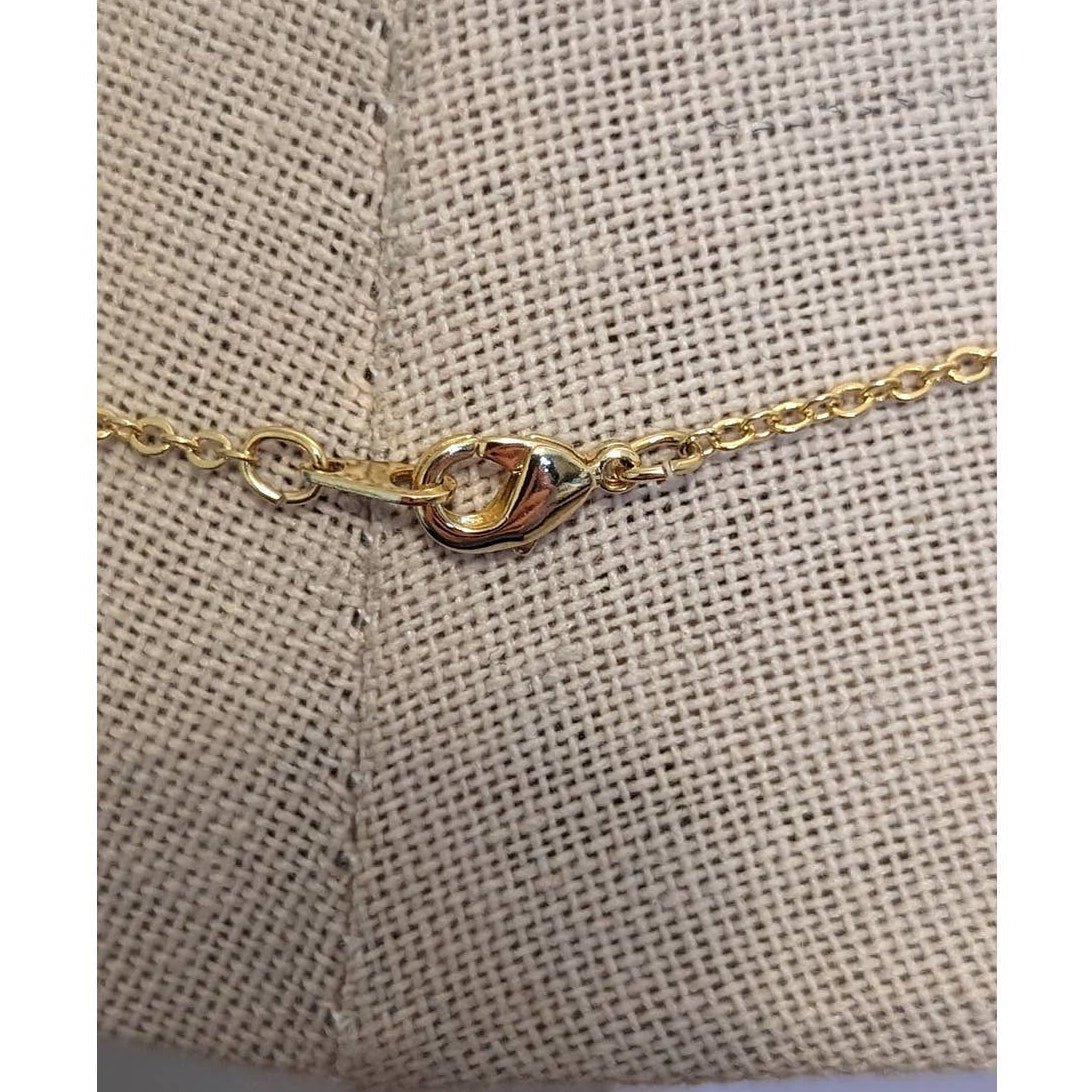 Gold Plated Pine Cone Necklace on 17" Gold Tone Chain