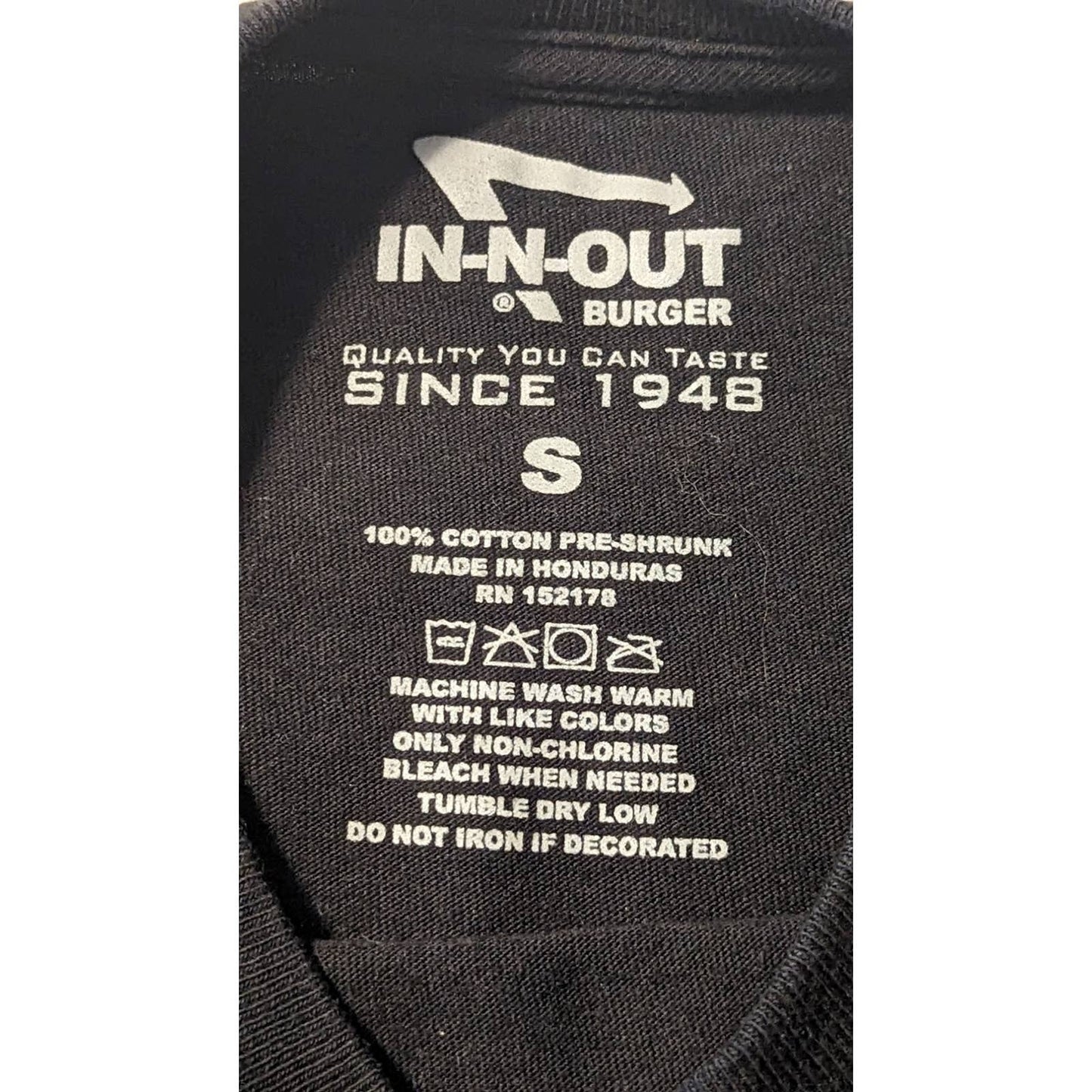 IN N OUT Colorado Black Short Sleeve Cotton Tee Shirt Sz S