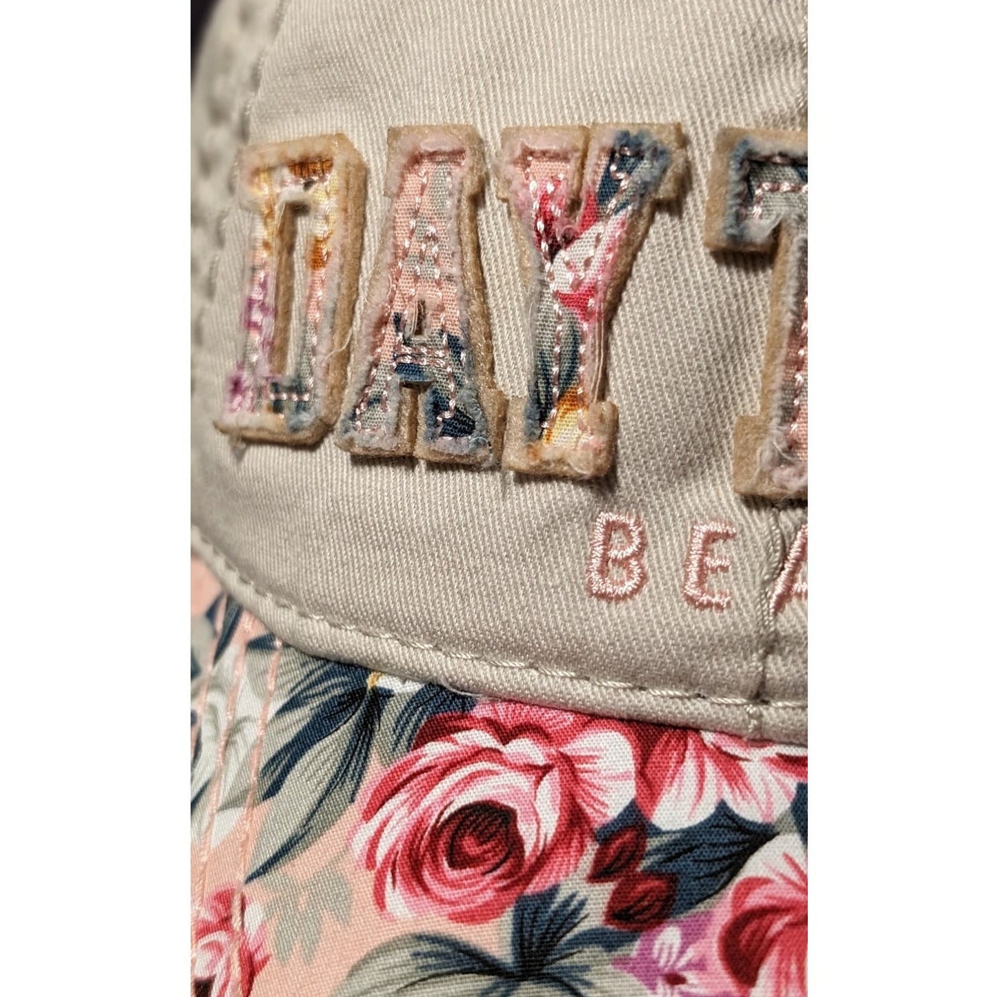 Distressed Floral Patch Adjustable Cap