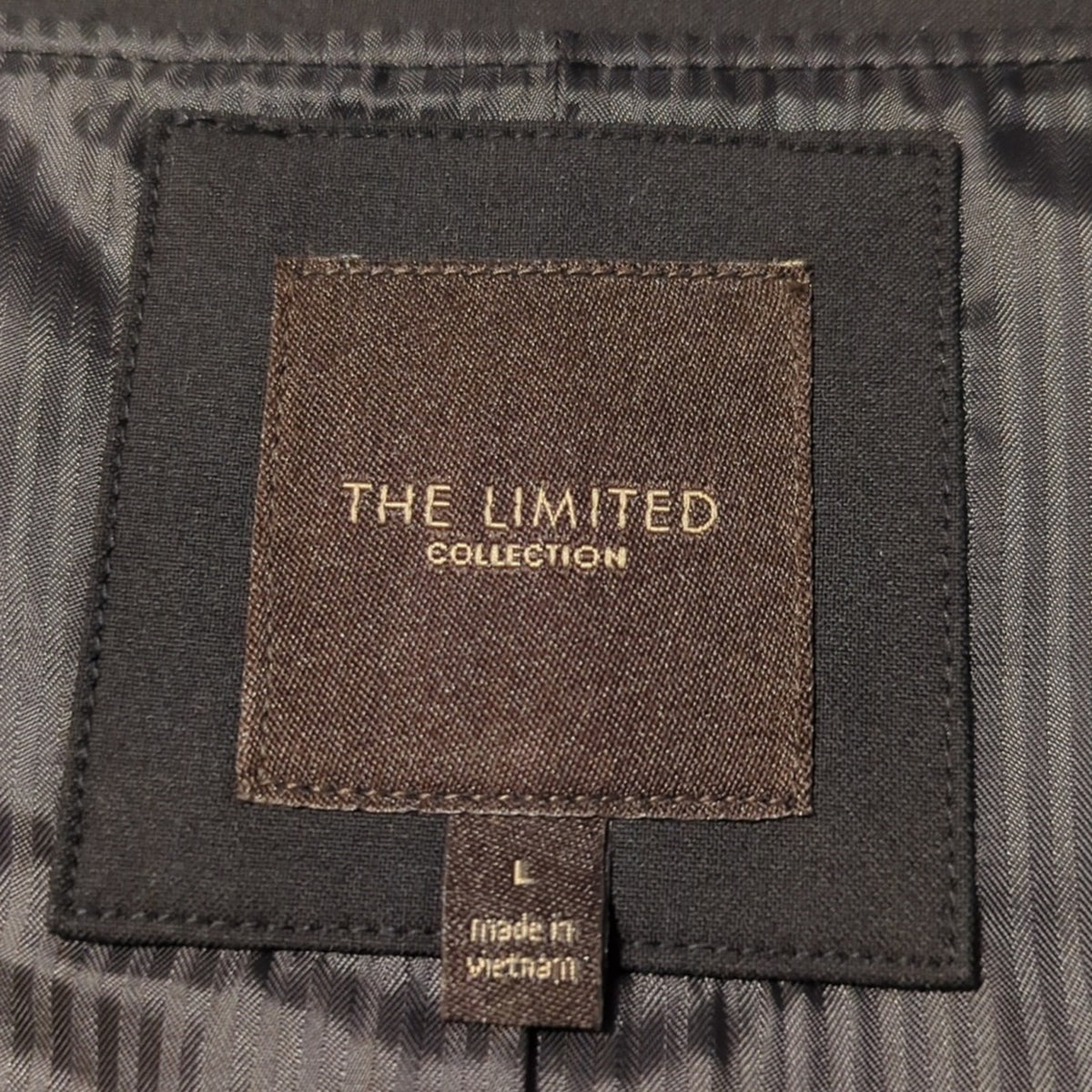 The Limited Black Short Puff Sleeve Lined Notched Collar Jacket Women's Sz L