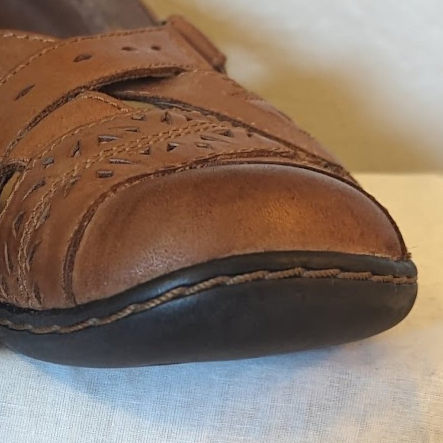 CLARK'S Bendable Ashland Rivers Spin Leather Brown Loafers Size 7