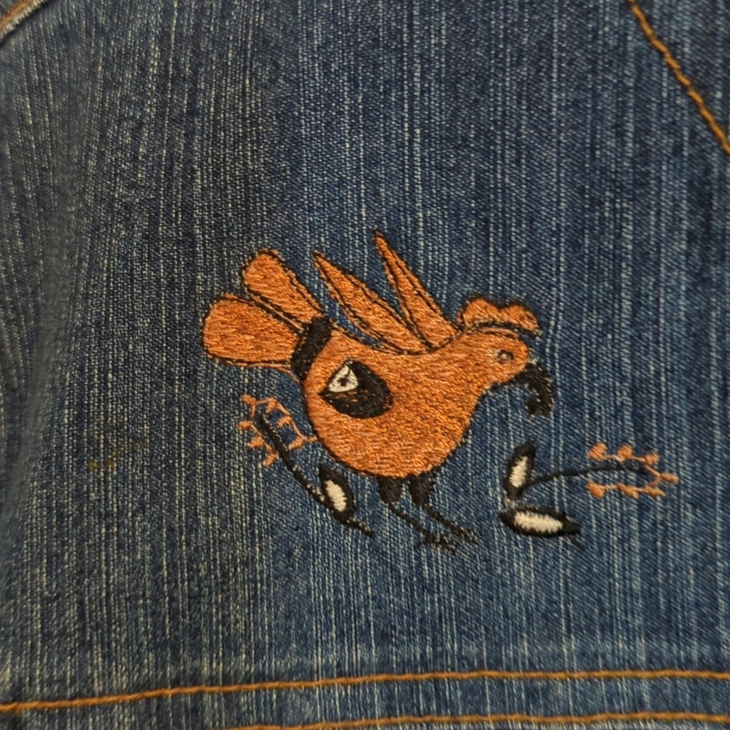 Cruel Girl Jean Jacket/Shacket With Navajo Embroidered Native American Figures