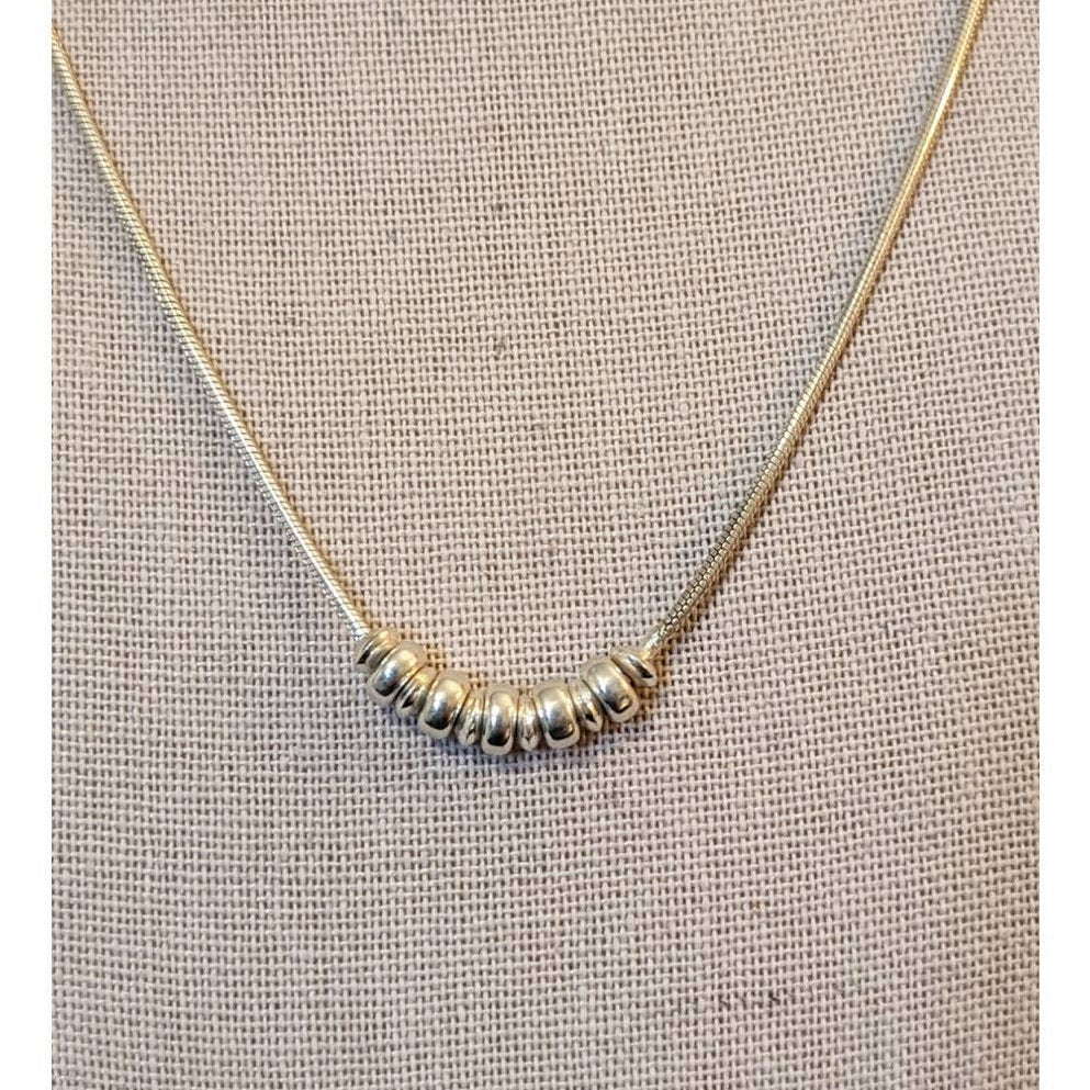 Sterling Italian 925 18" Snake Chain w/ Stationary Sterling Beads