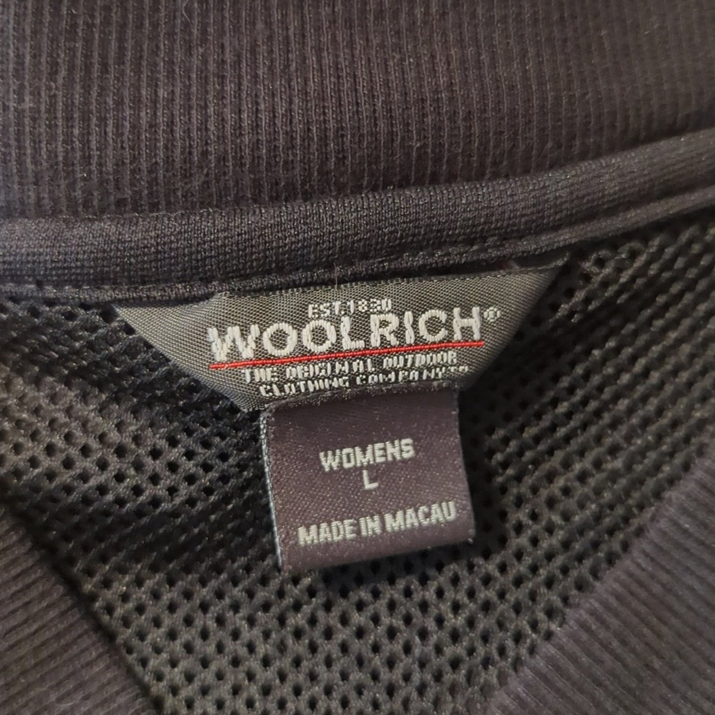 Woolrich Black Bomber Style Full Zip Sweatshirt Women's Size L