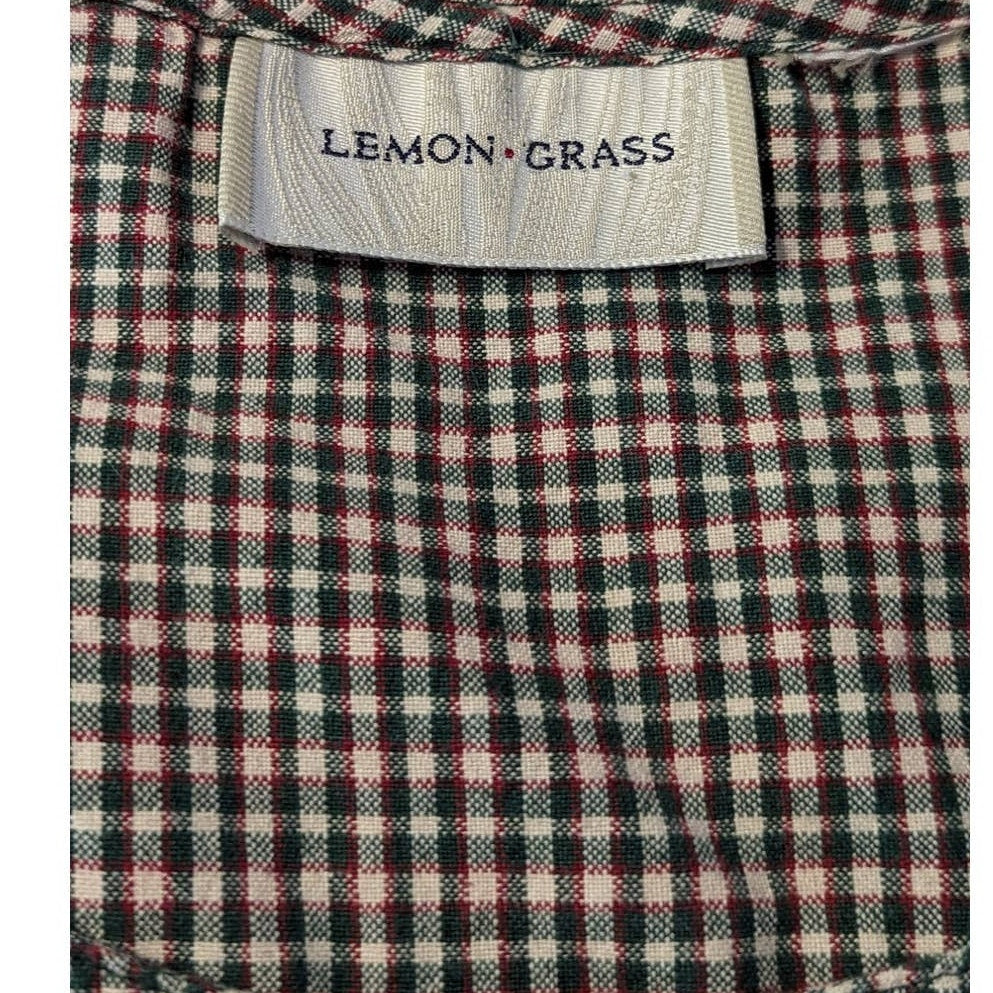 Vintage 1990s Lemon Grass Plaid Santa Reindeer Christmas Jumper Sz 2X