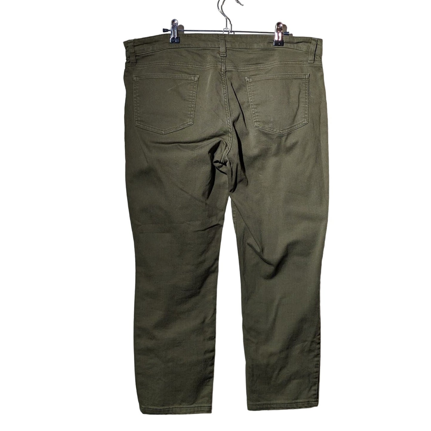 Eileen Fisher Organic Cotton Stretch Khaki Green Jean Womens Sz 12