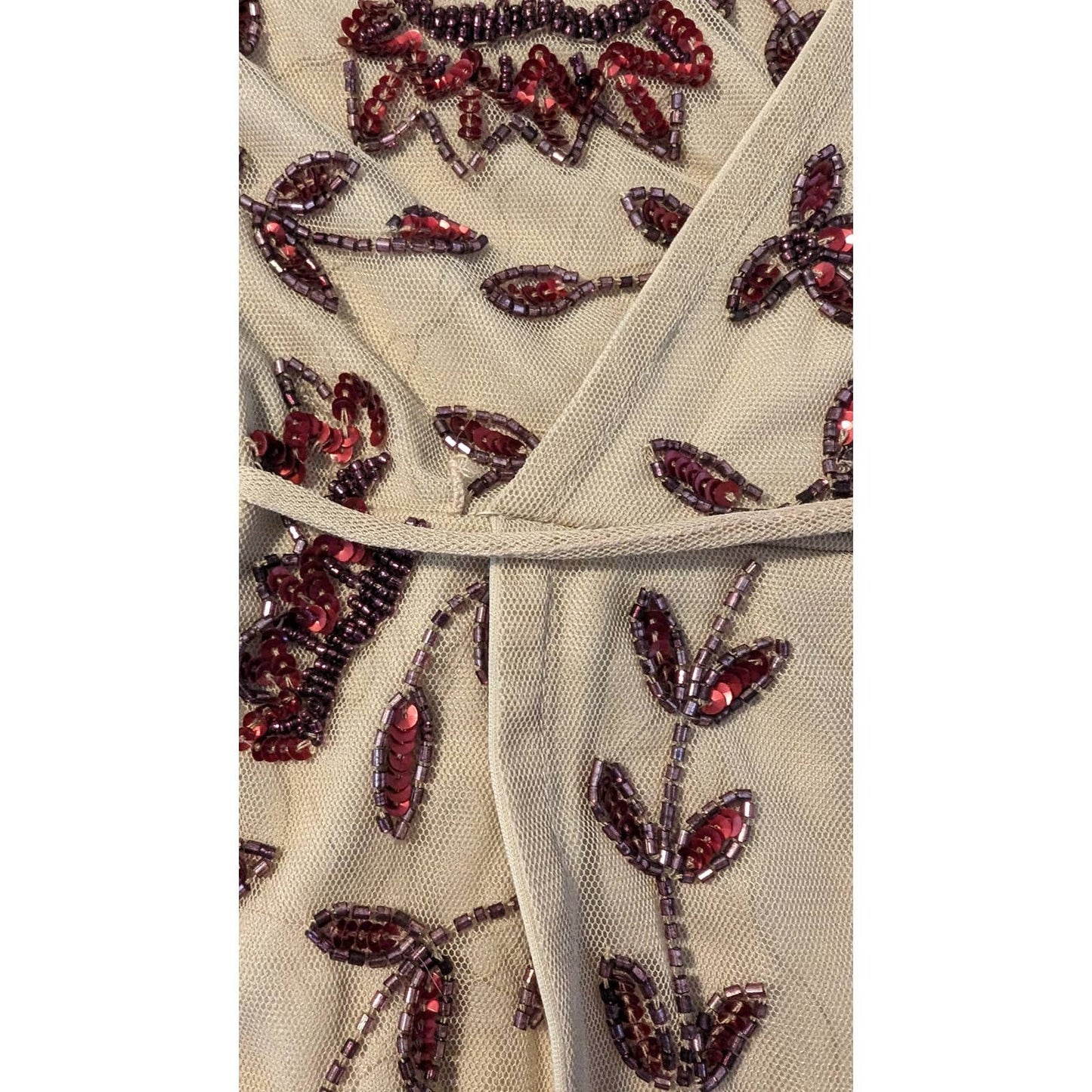 Altar'd State Beaded Wrap Dress in Taupe Womens Size XS