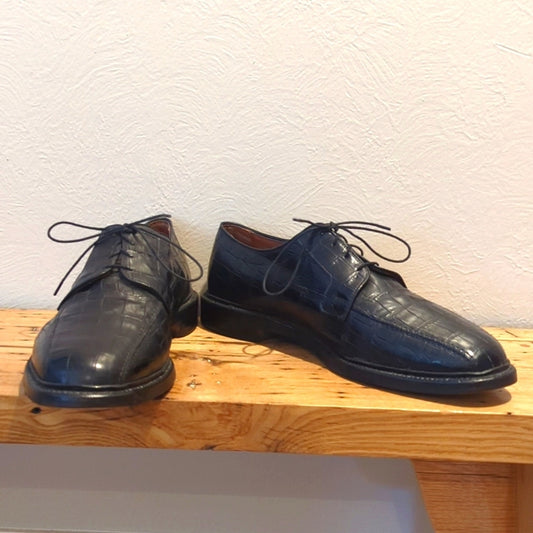 Allen Edmonds Hillcrest Black Full Alligator Goodyear Welt Custom Men's 12EEE
