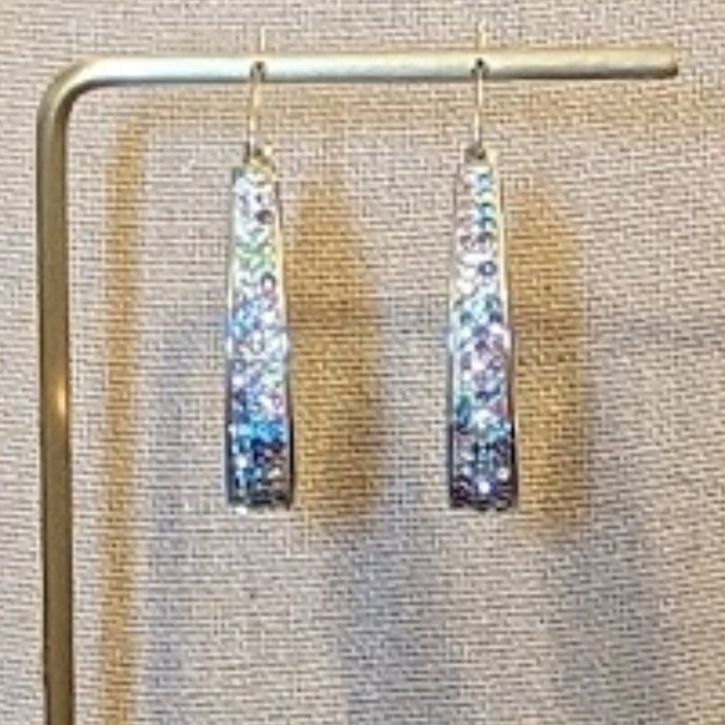 Sophia James New York Fine Silver-plated Swarovski oblong in and out hoops