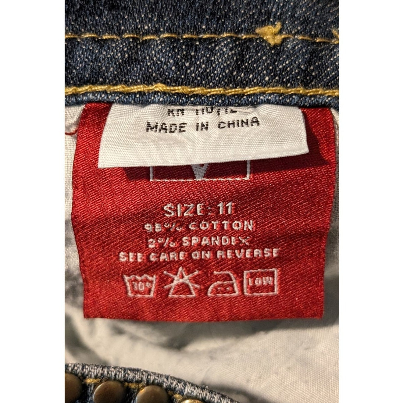 Vigold Embellished Boot Cut Faded Jean Junior Womens Size 11