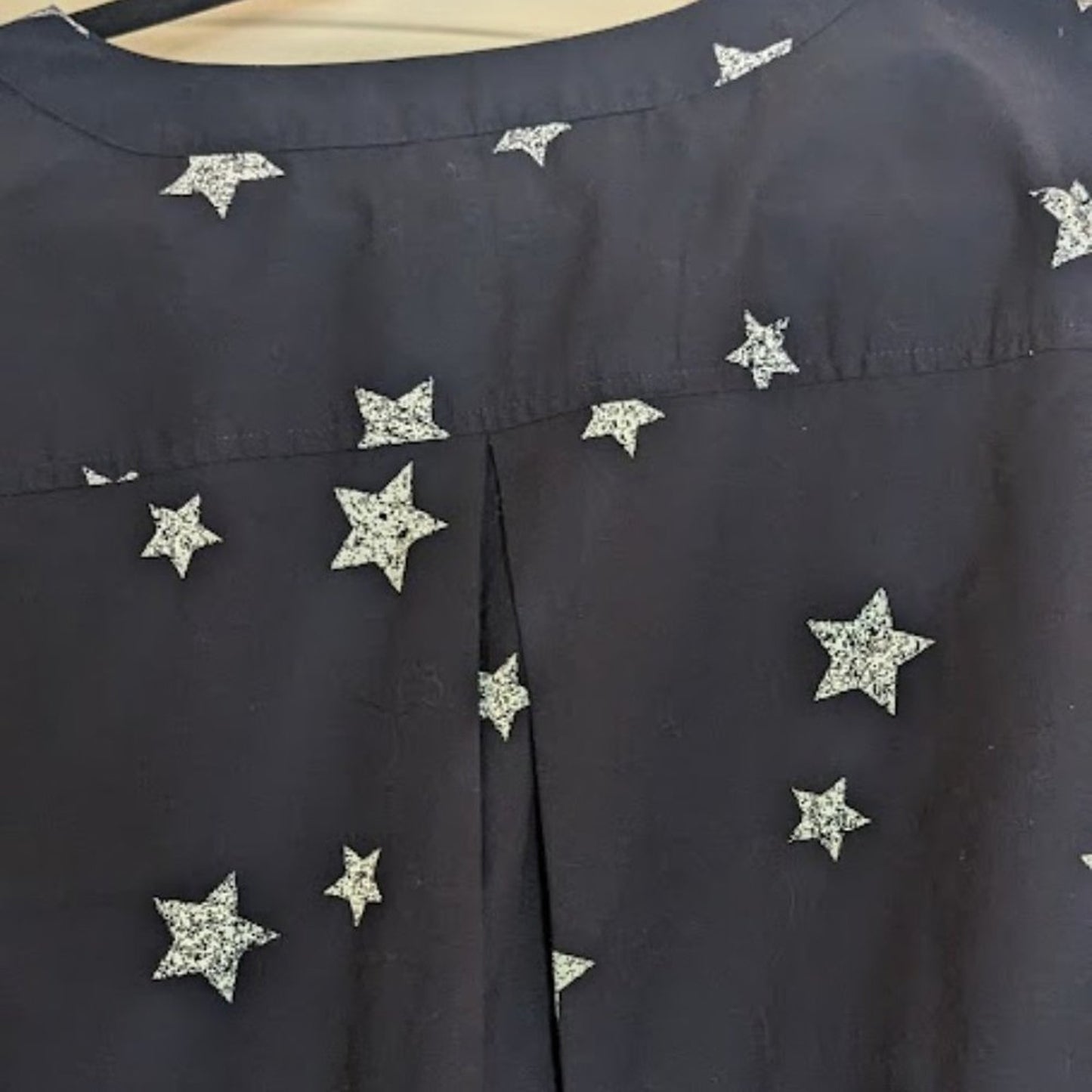 Style & Co NWT 100% Navy Star Lace Front Tunic Size XL