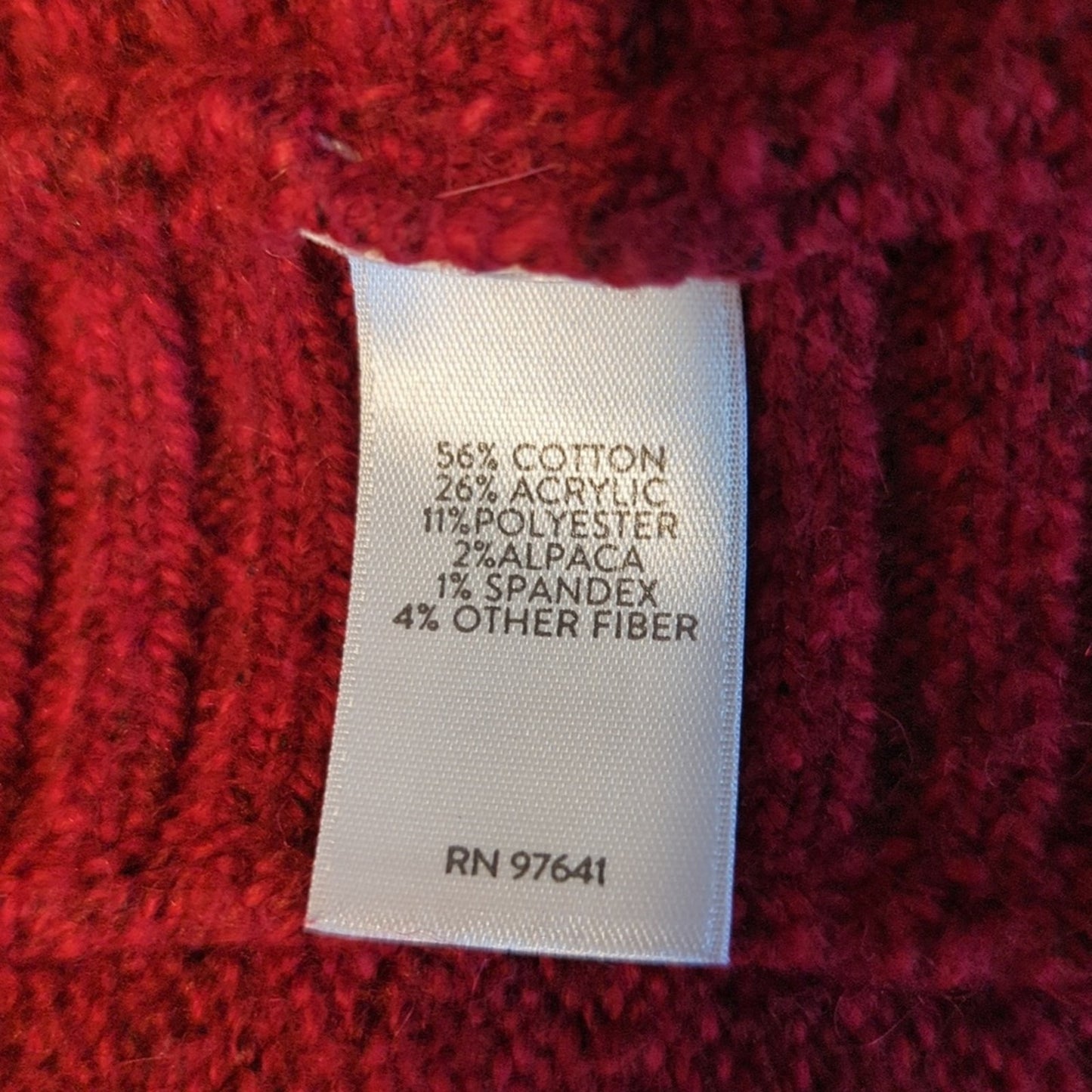 J. Jill Red Shawl Collar Open Front Cardigan Cotton Blend Sweater Women's Size S