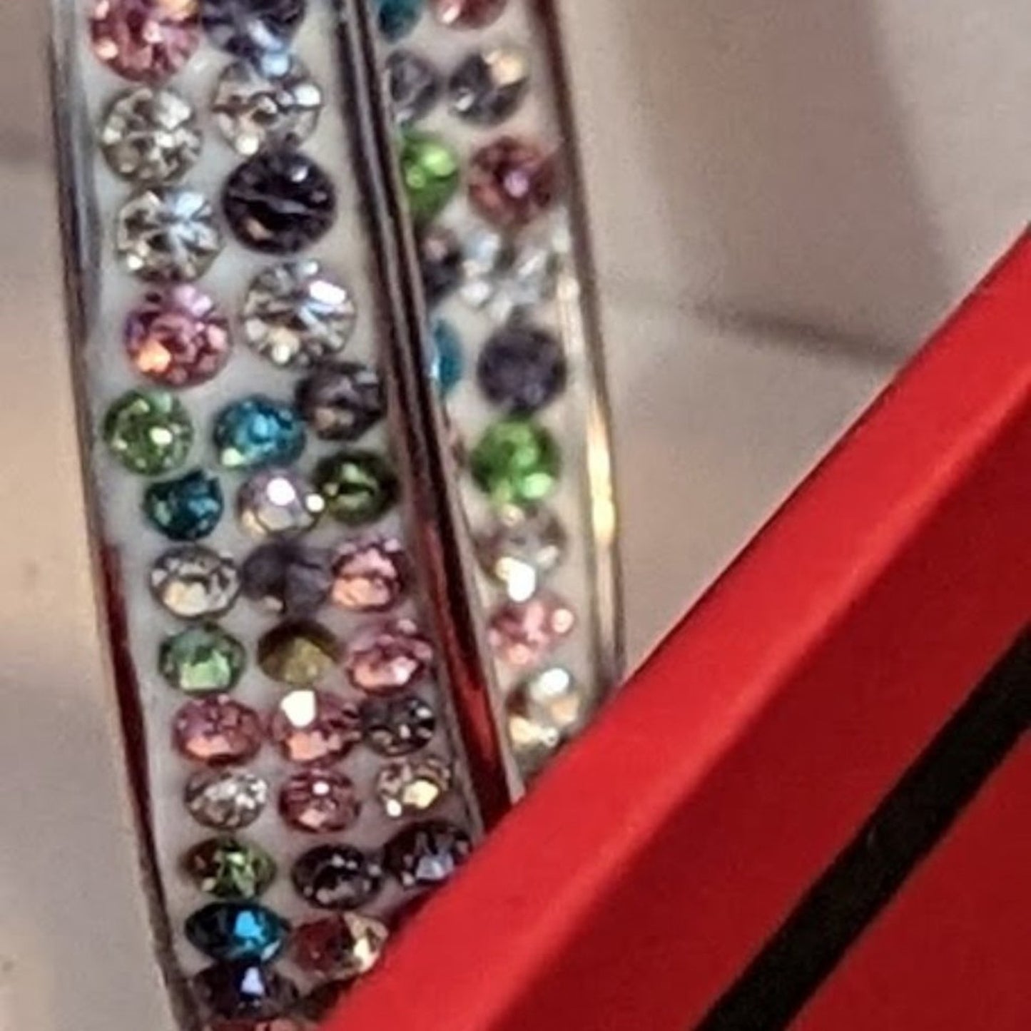 Sophia James New York Fine Silver-plated Swarovski oblong in and out hoops