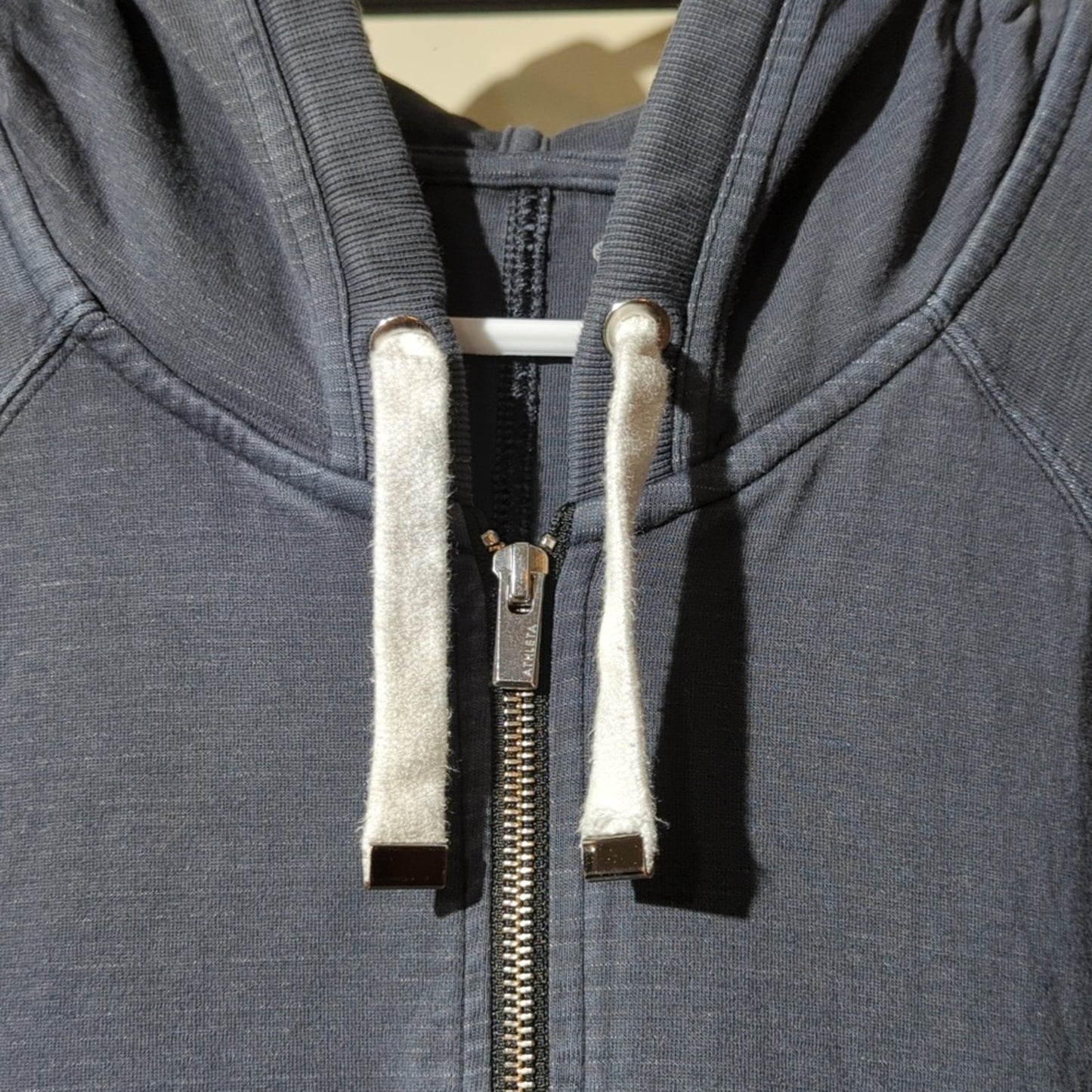 Athleta Gray Full Zip Pocket Draw String Hoodie Women's Size M
