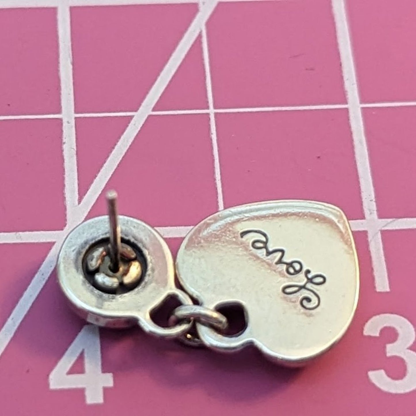 Brighton Puff Heart Dangle Post Earrings With a Surprise in the Back