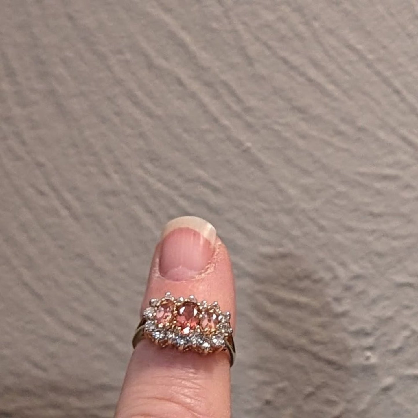 18k Pink Tourmaline and Diamond Ring Sz 5.25-5.50