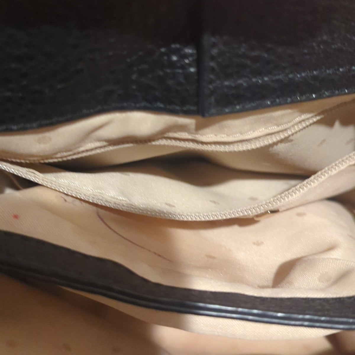 Kate Spade Black Shimmer Pebbled Leather Chain/Leather Strap Shoulder Bag