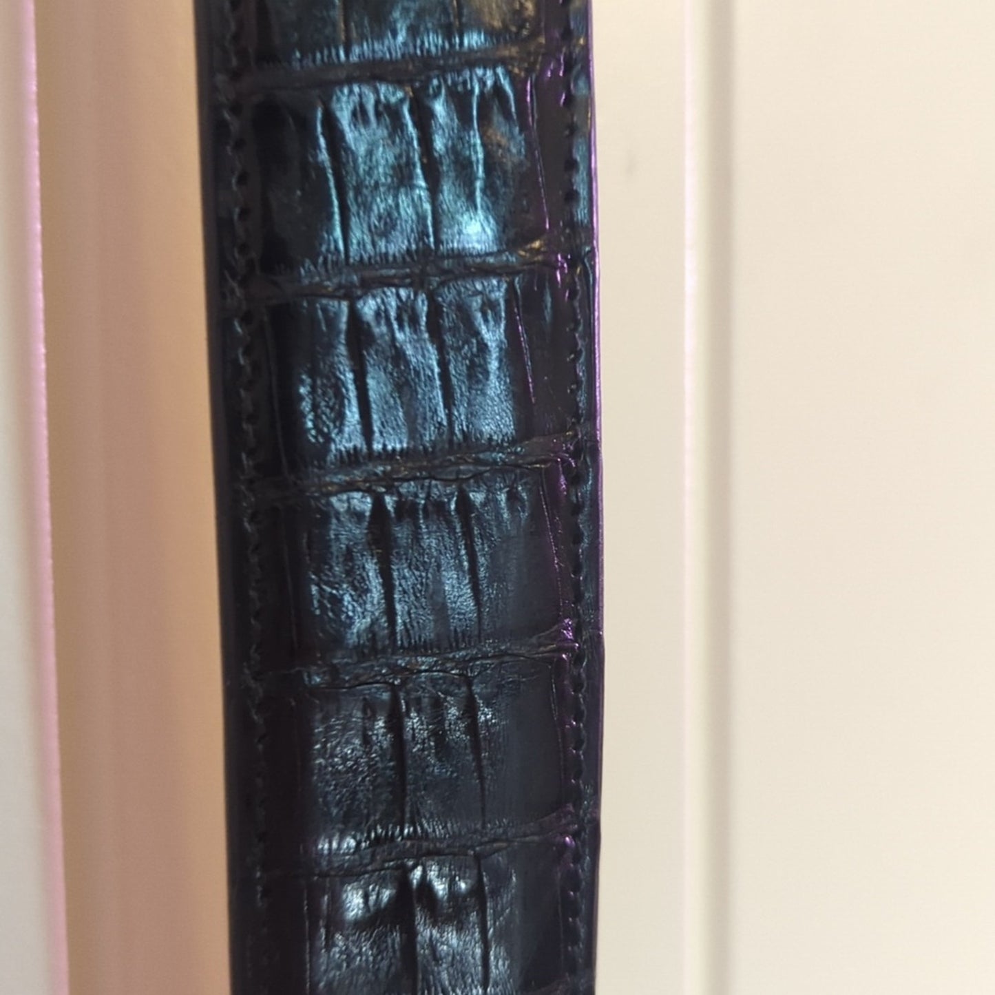 Rodney Ammons One of a Kind Custom Hand Made Black Alligator Belt Men's Sz 42.