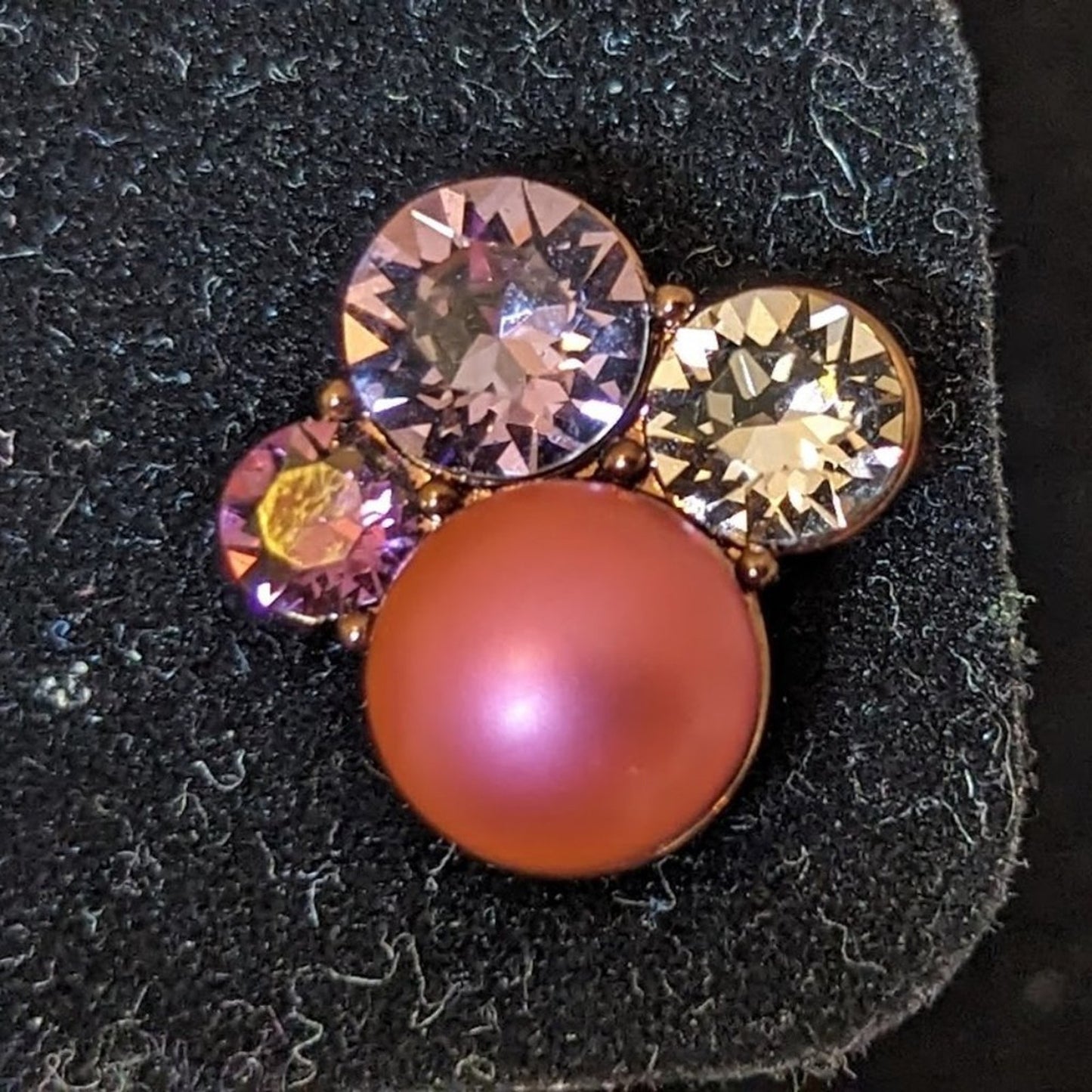 Origami Owl Chocolate Pearl Cluster Stud Earrings with Swarovski Crystals