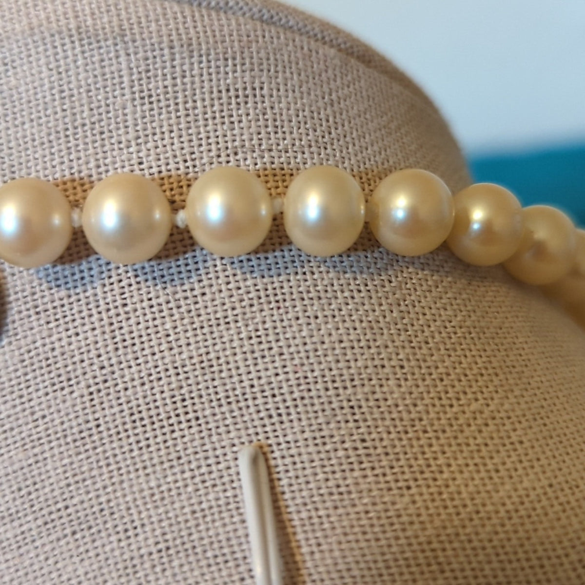 Vintage Signed Les Bernard 30" Strand Hand Knotted Faux Pearl Necklace
