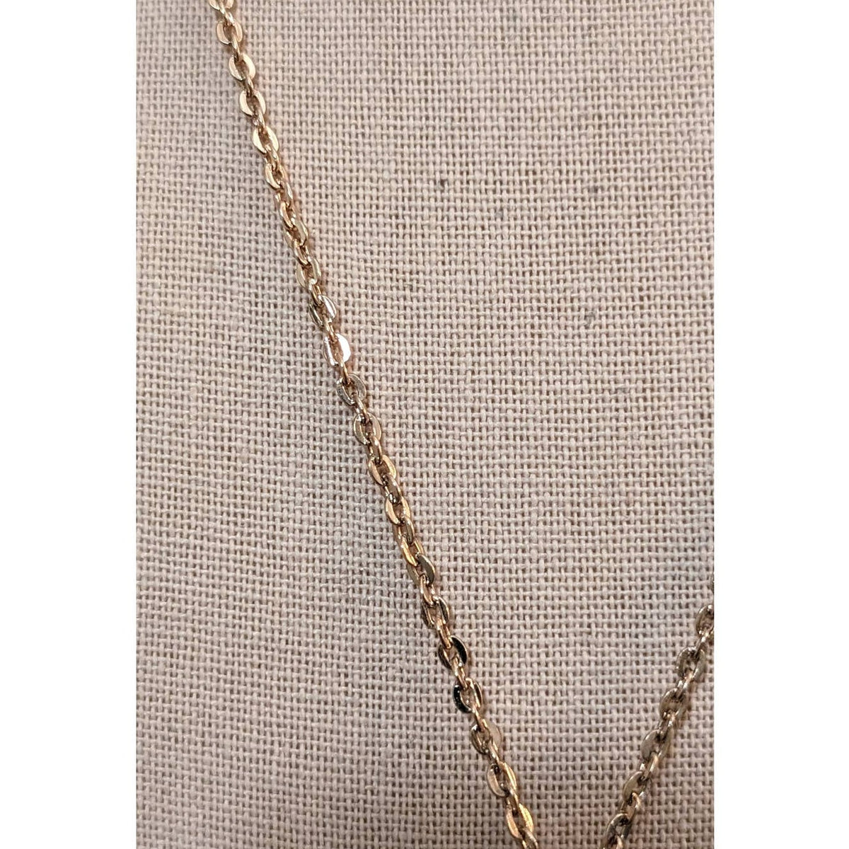 Cord Wrapped Beaded Orb Pendant on Gold Tone Spring Ring Clasp 18" Chain