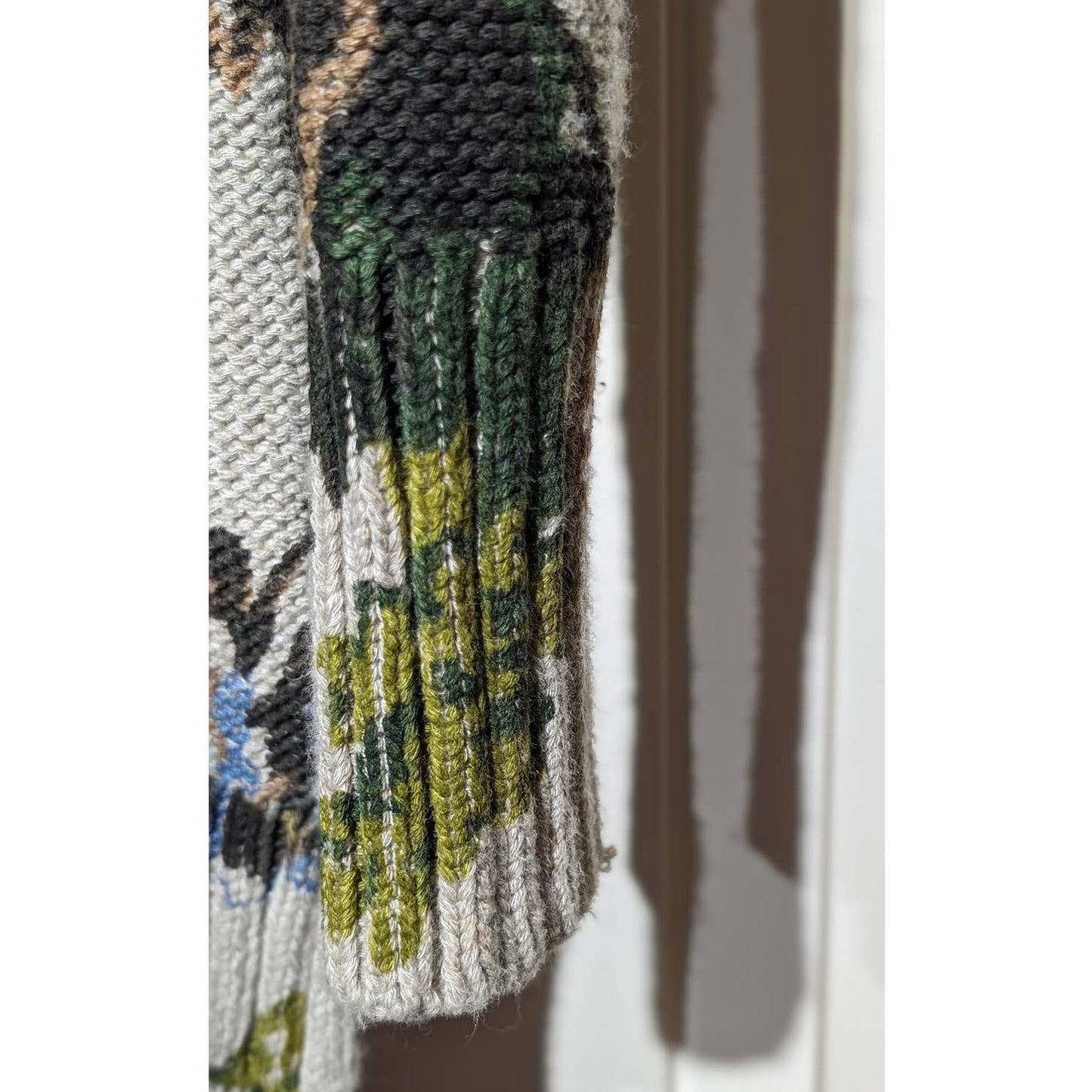 J Jill Beige Floral Cowl Neck Long Sleeve Tunic Sweater Womens Sz XS