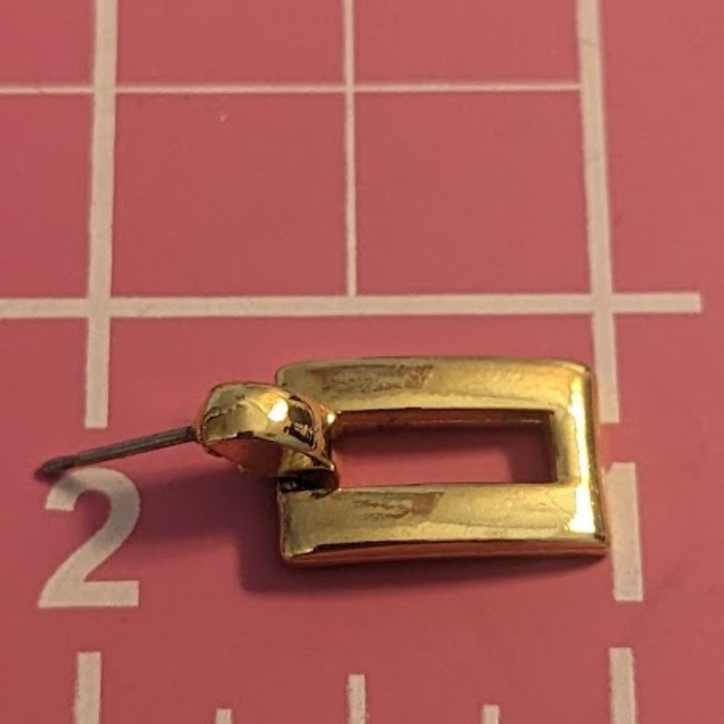 Gold Tone Doorknocker Rectangle Earrings
