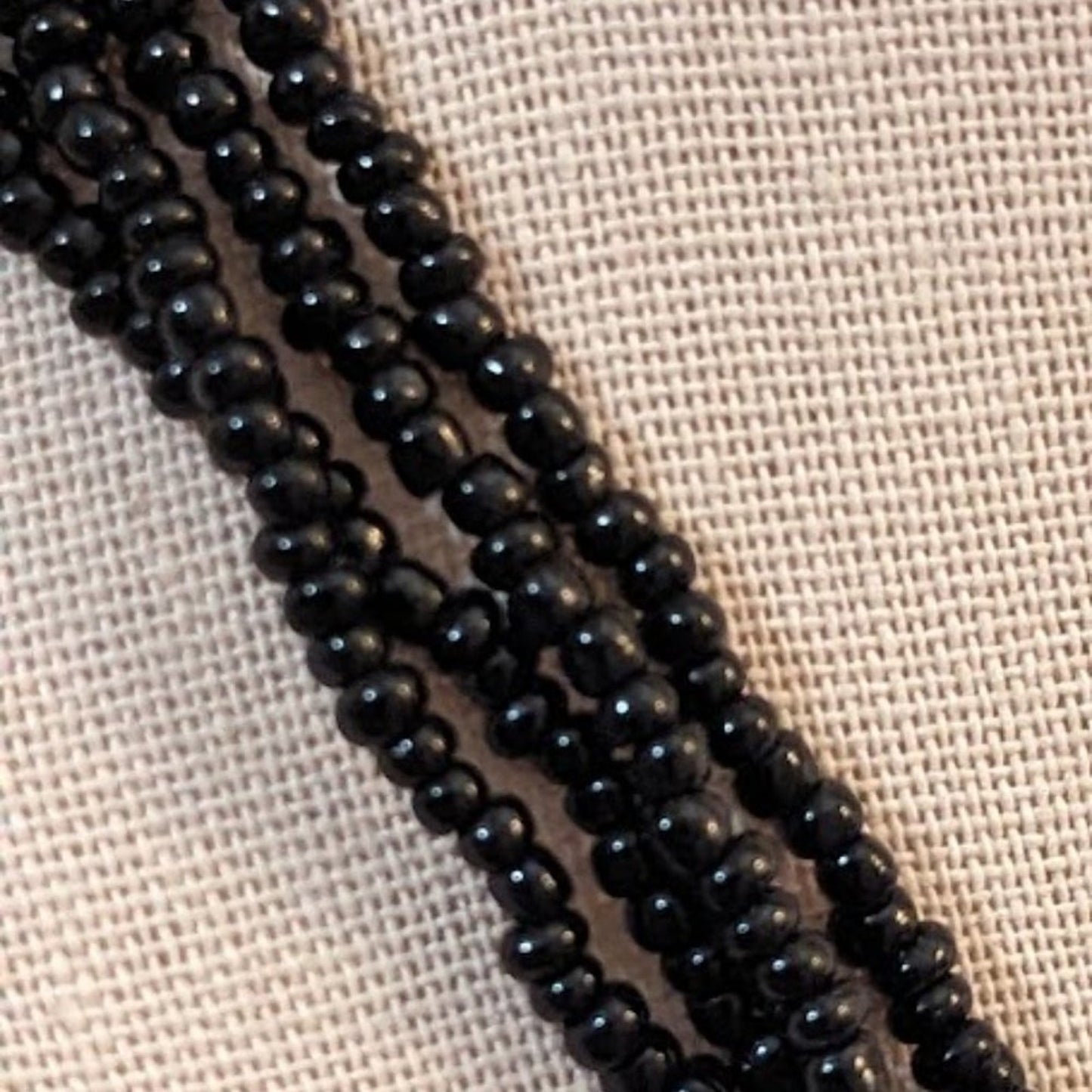 Vintage Black and Silver Dichroic Glass Pendant Black Beaded Necklace