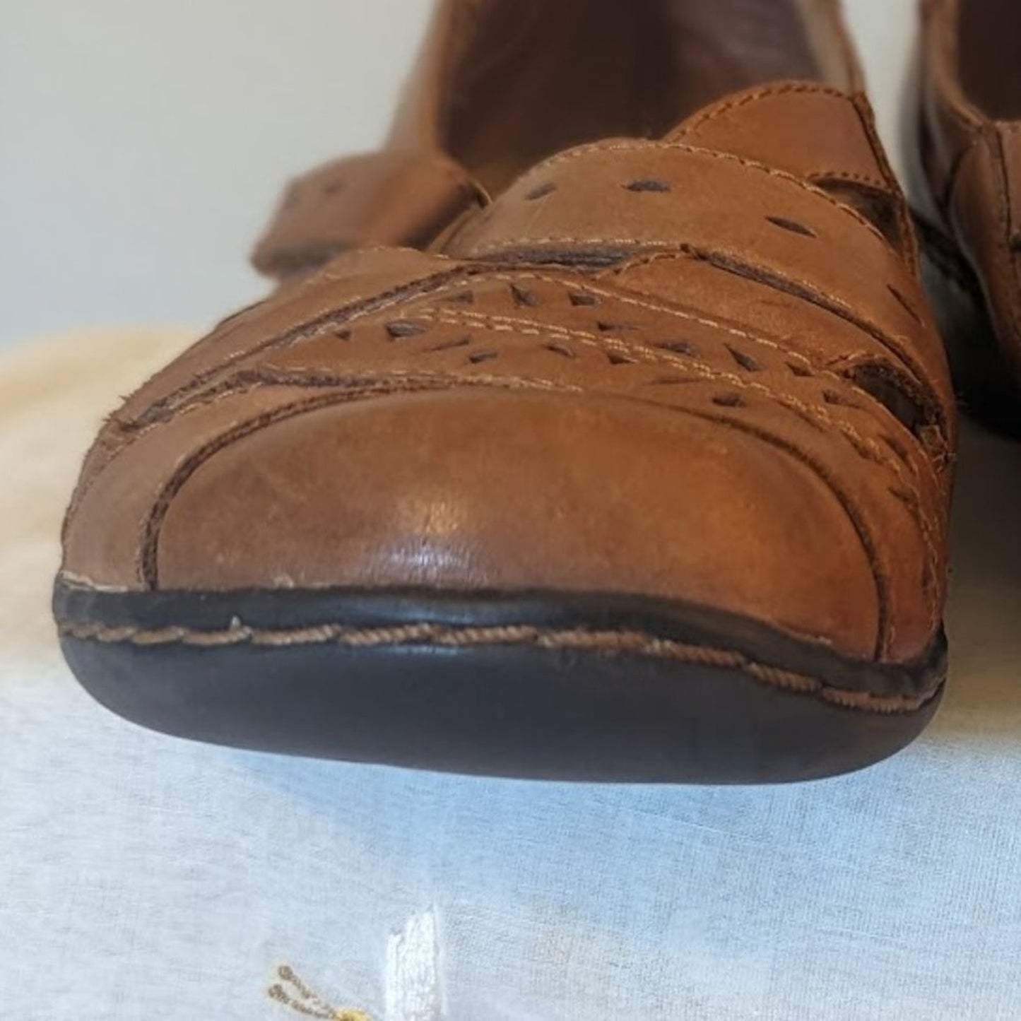 CLARK'S Bendable Ashland Rivers Spin Leather Brown Loafers Size 7