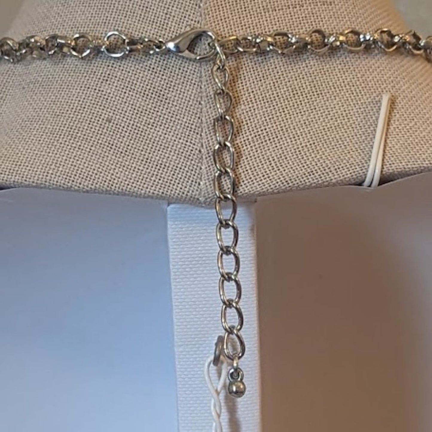 Cascading Bibbed Green Bead Silver Tone Statement Necklace