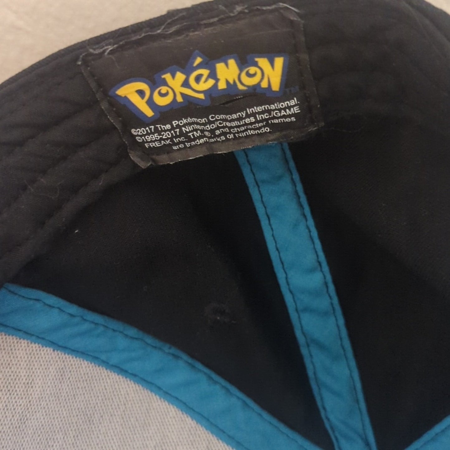 Pokemon Gotta Catch Em All Ball Cap Black and Aqua One Size Fits Most