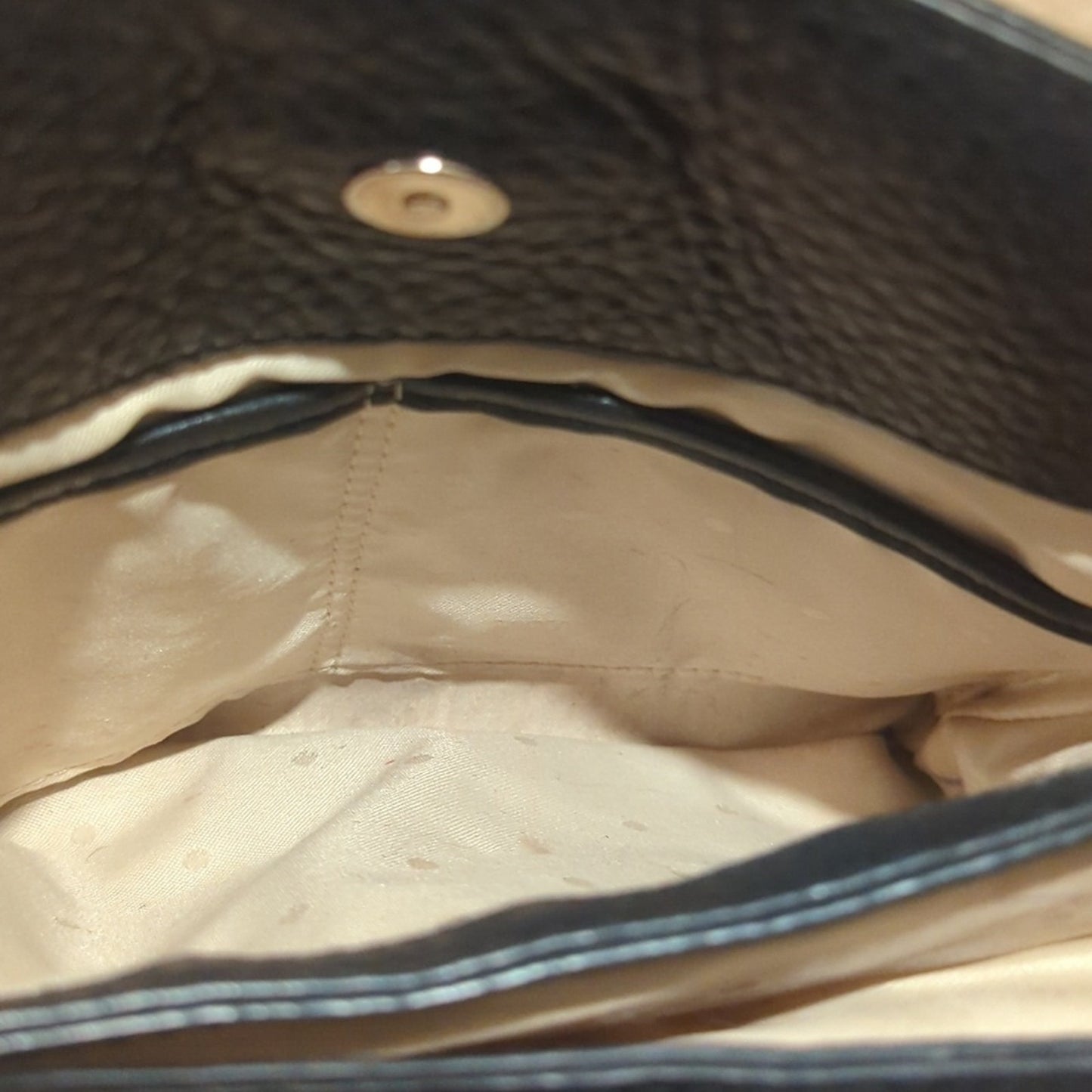 Kate Spade Black Shimmer Pebbled Leather Chain/Leather Strap Shoulder Bag