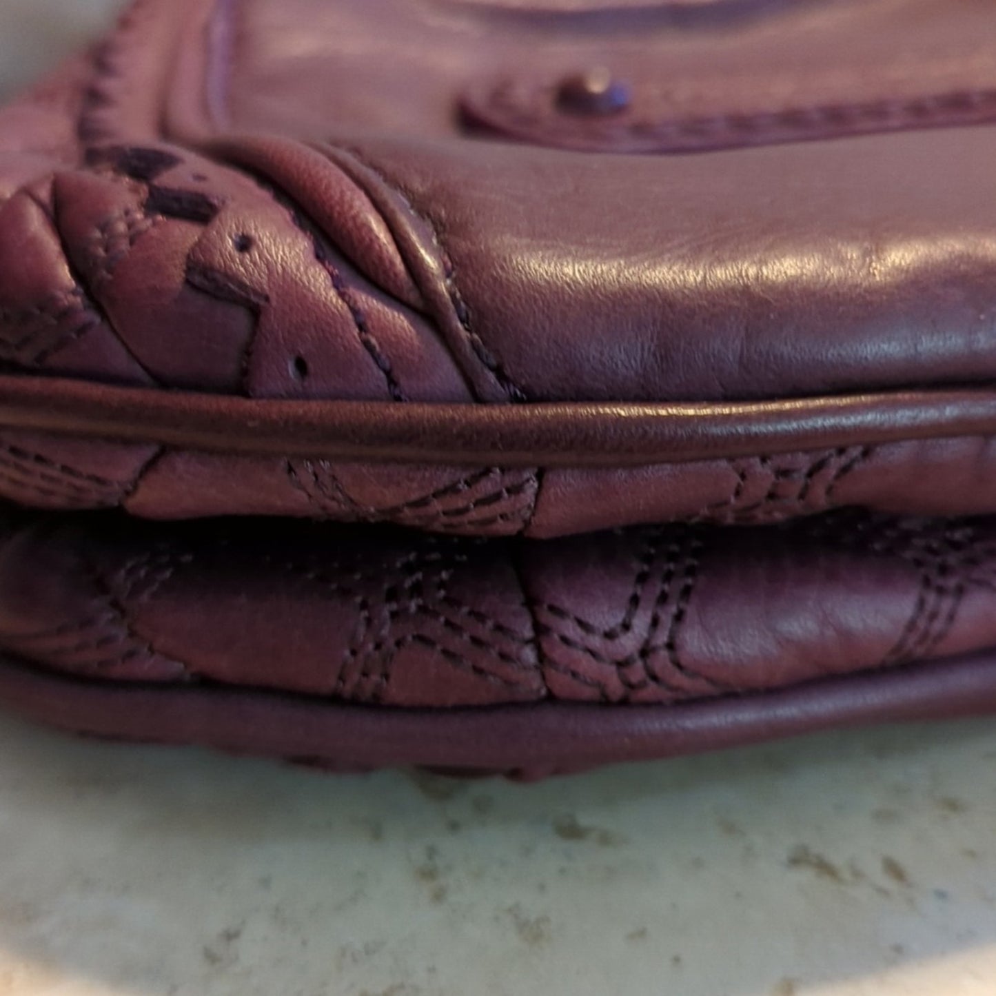 Juicy Couture Purple 100% Leather Mini Gold Chain Crossbody Bag