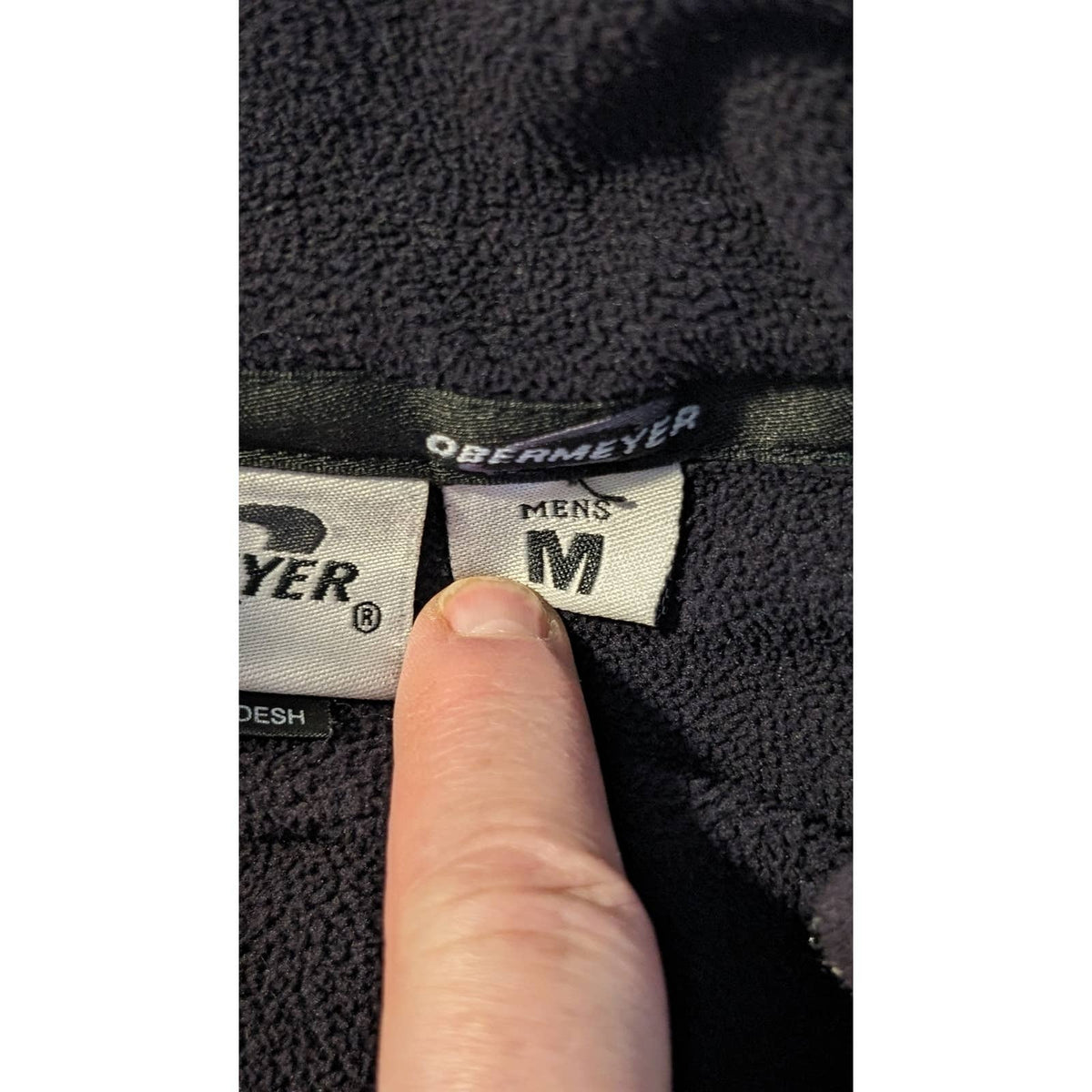 Obermeyer Black Fleece Zip Pocket Full Zip Vest Mens Size M