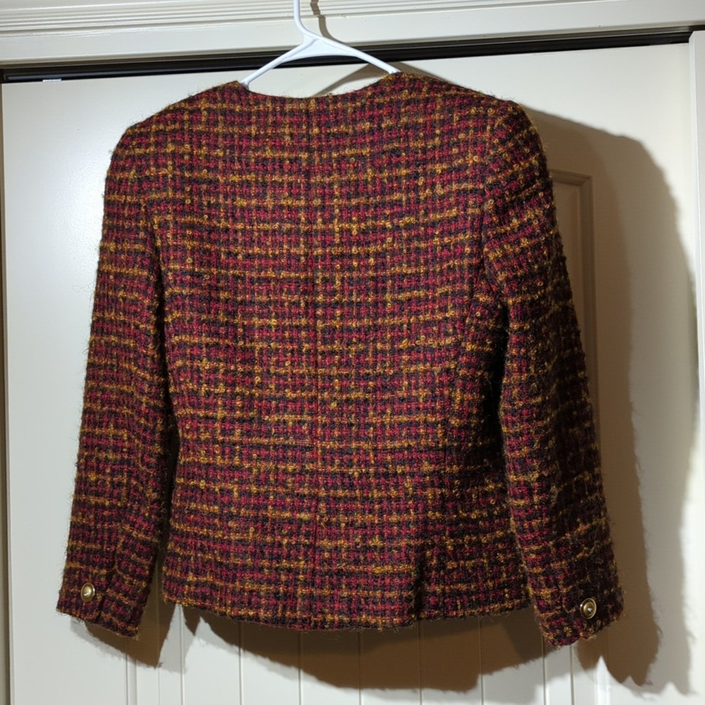 Geoffrey Alexander Private Agenda Vintage Red Tweed Boucle Blazer Womens Sz 10