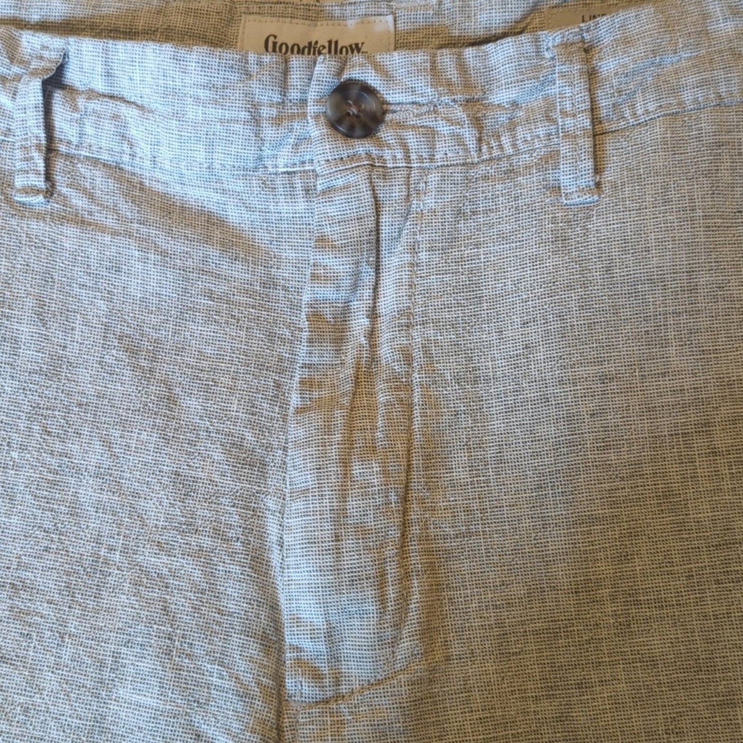 Goodfellow & Co. Linden Light Gray Washable Linen 10" Short Men's Size 38