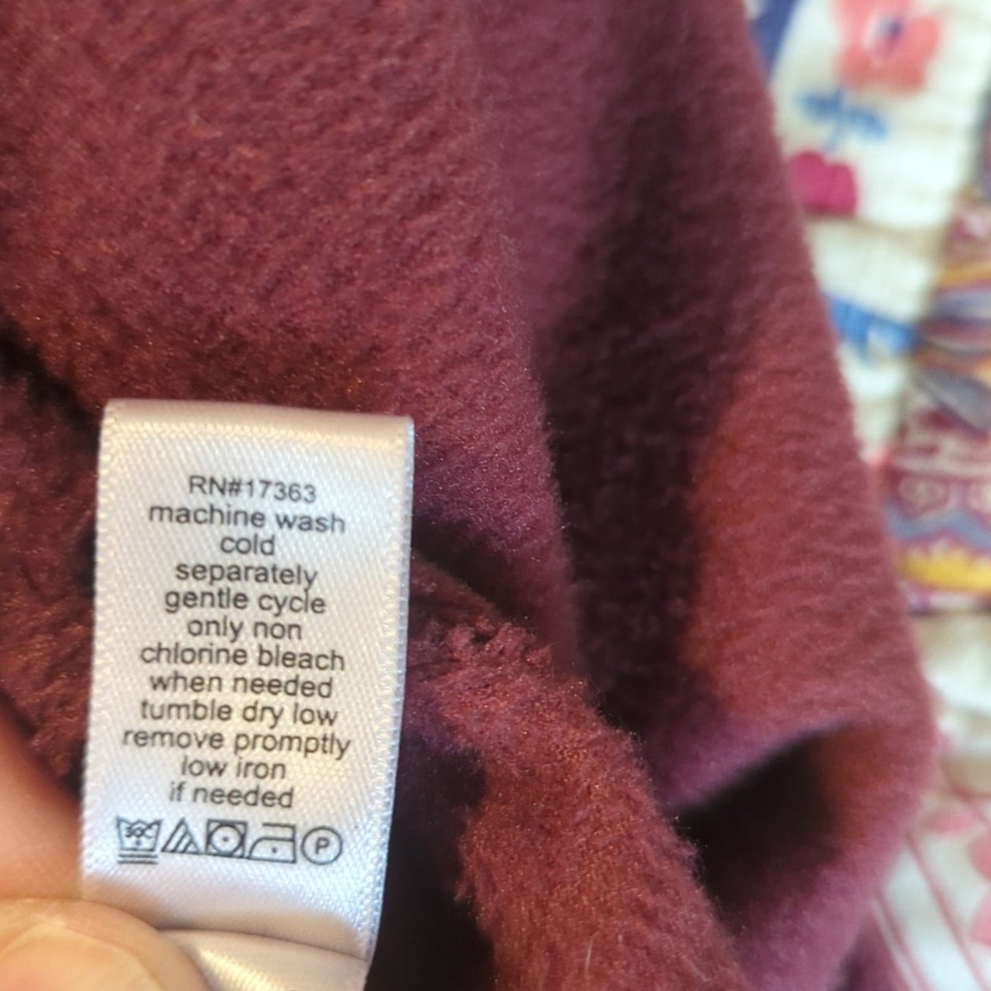 DKNY 90s Burgundy Velour Oversized Hoodie w/ Kangaroo Pocket Women's Sz S