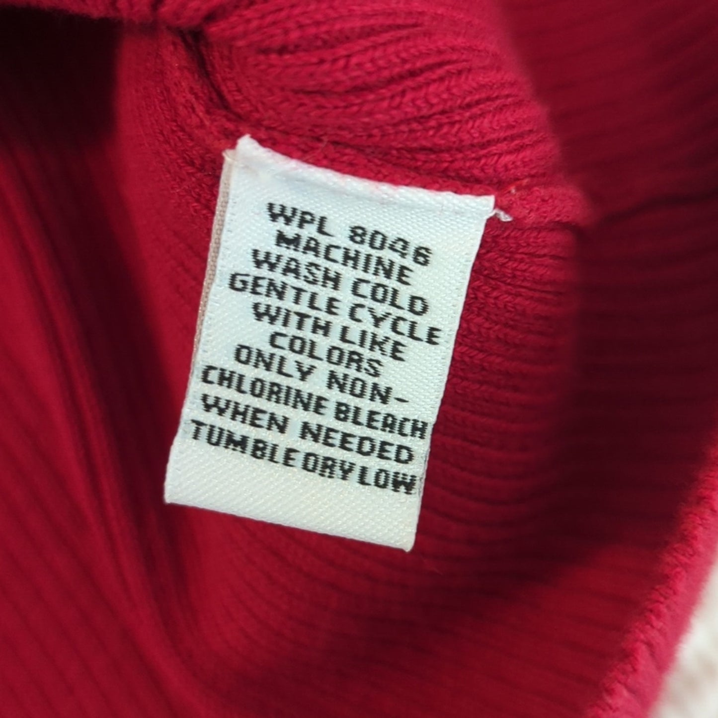 Style & Co. Red Cotton/Nylon Turtleneck Stretch Knit Sweater Women's Size L